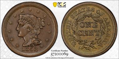 1852 1C MS63BN