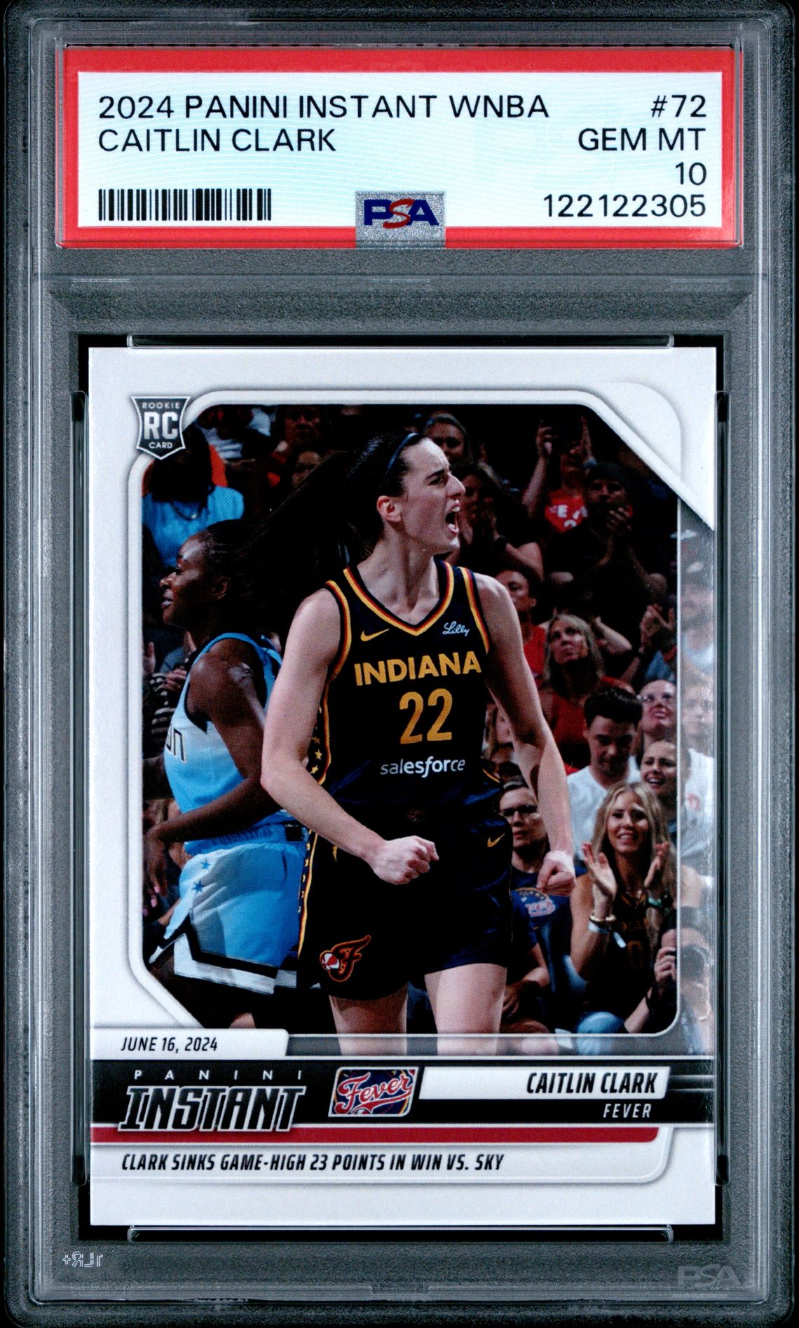 2024 Panini Instant Wnba Caitlin Clark #72 Gem Mt 10 front
