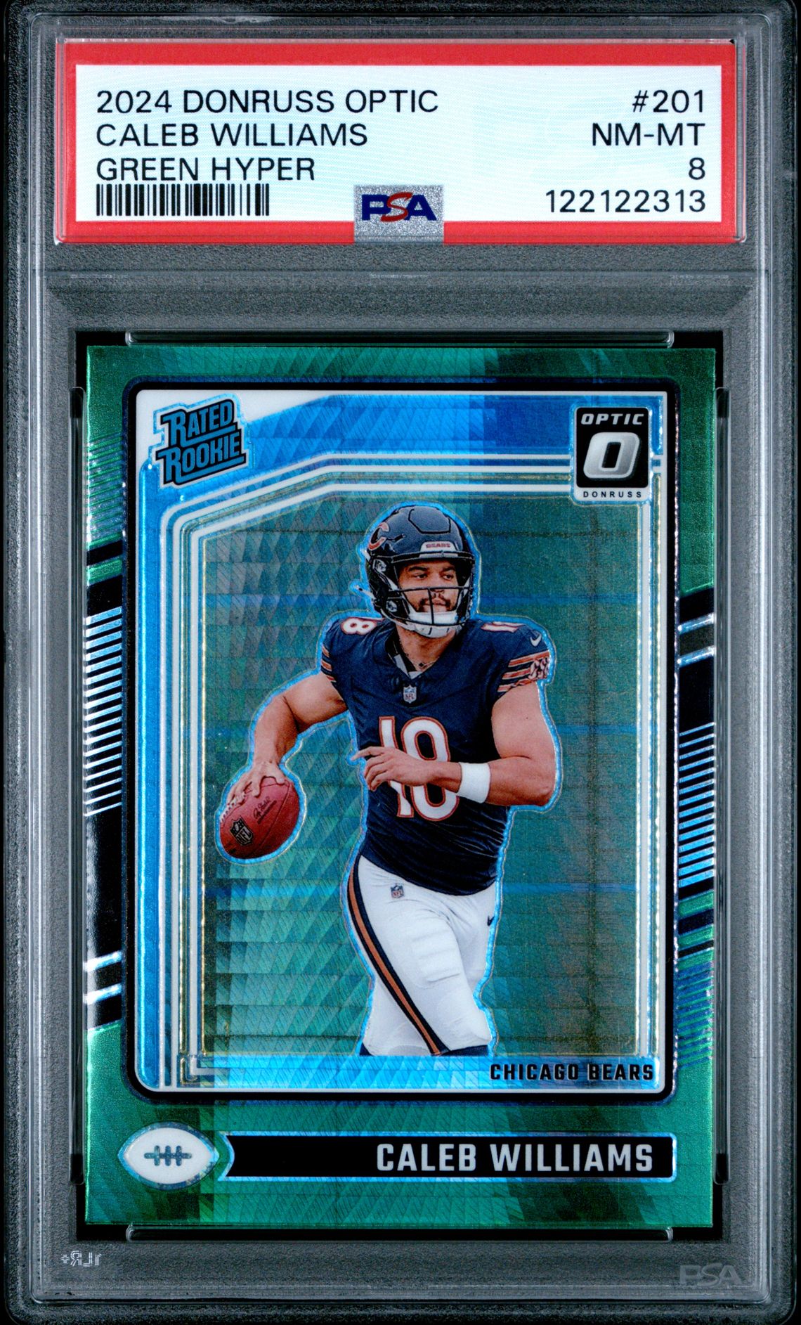 2024 Panini Donruss Optic Caleb Williams #201 (Green Hyper) Nm-Mt 8 front