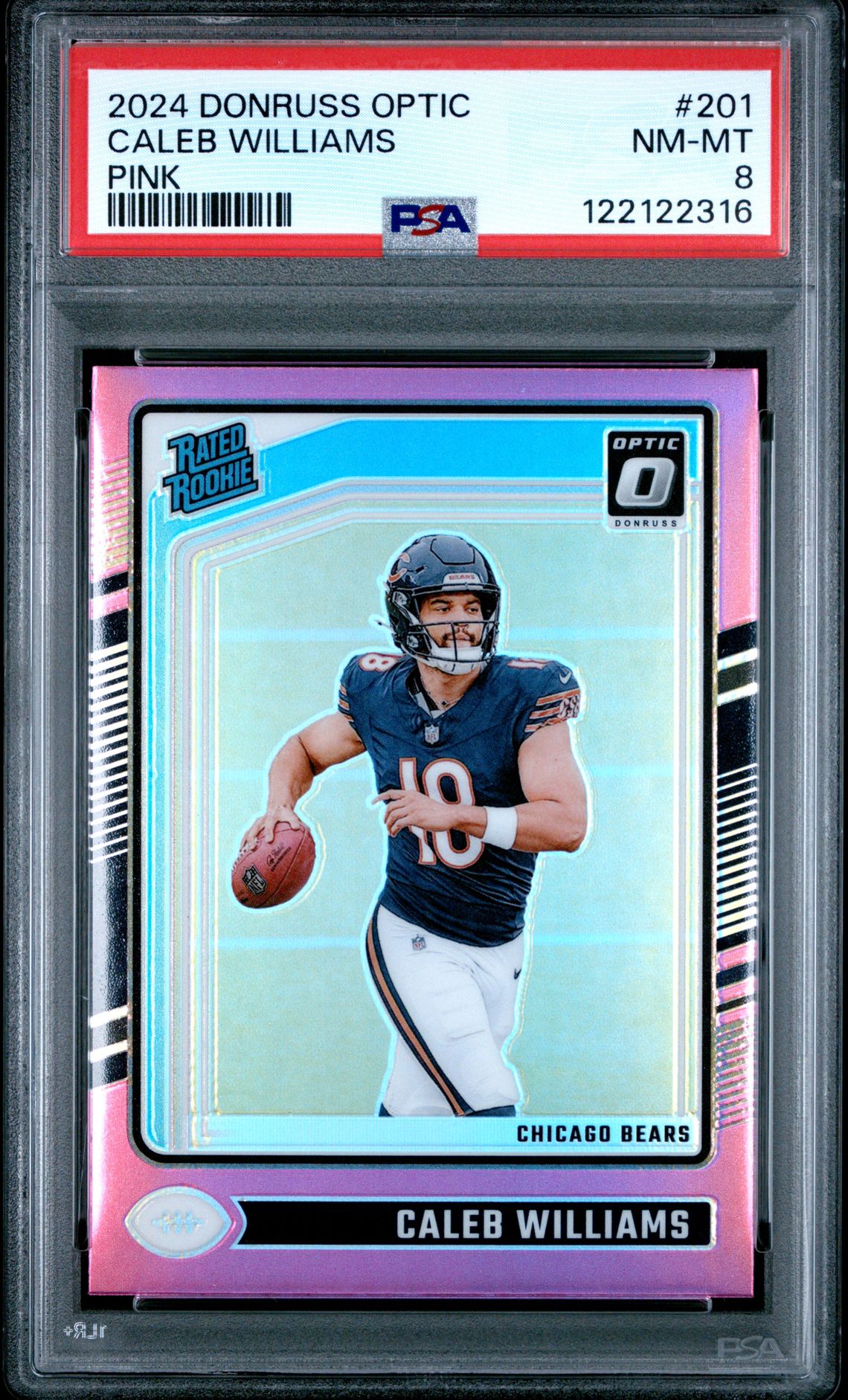 2024 Panini Donruss Optic Caleb Williams #201 (Pink) Nm-Mt 8 front