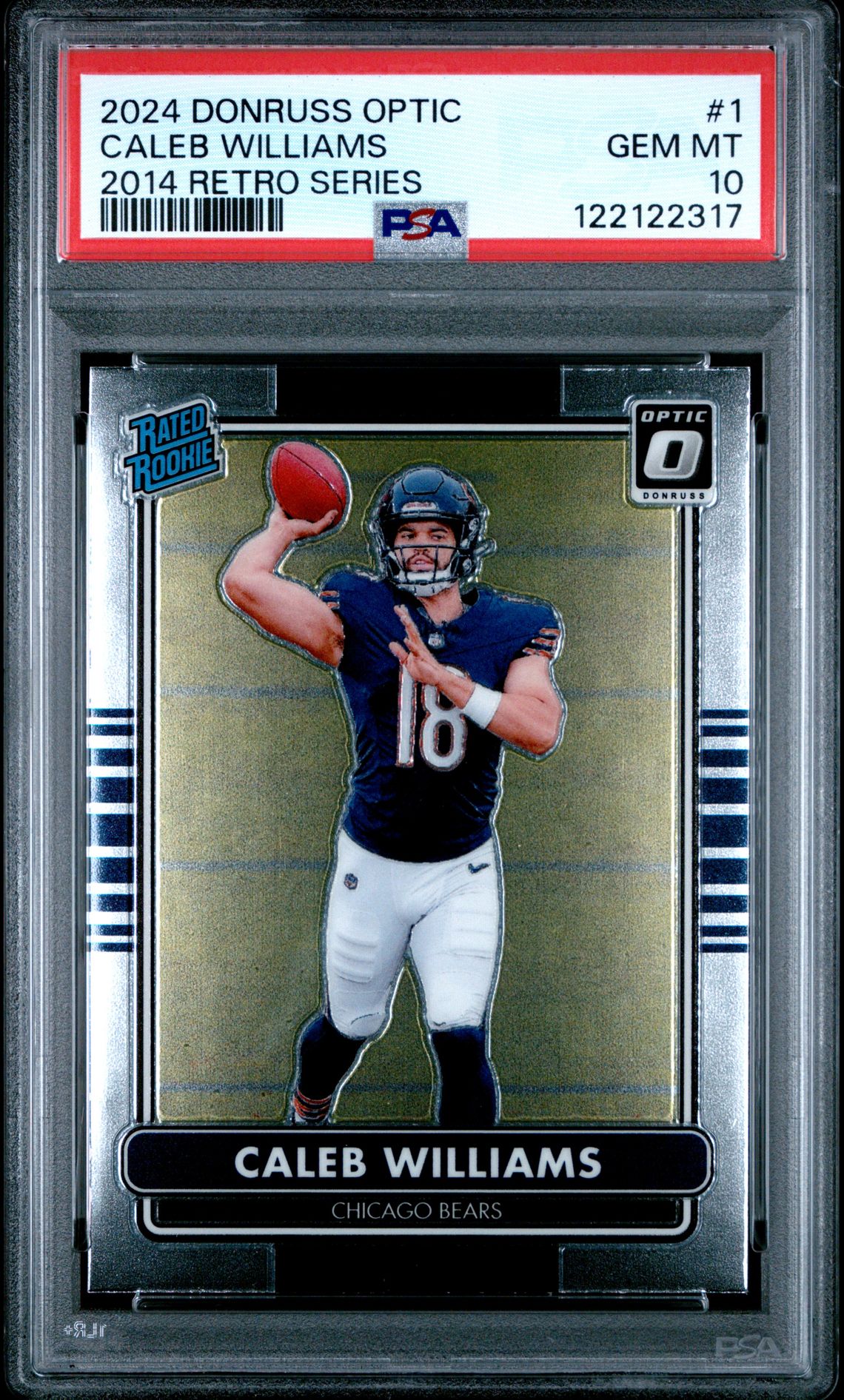 2024 Panini Donruss Optic 2014 Retro Series Caleb Williams #1 Gem Mt 10 front