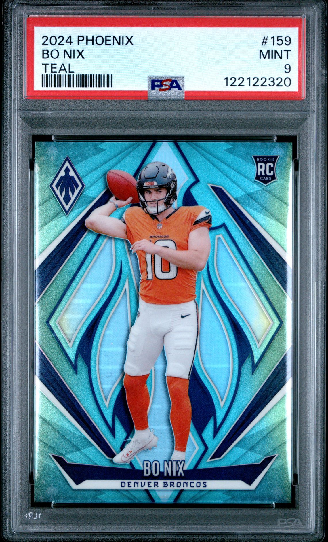 2024 Panini Phoenix Bo Nix #159 (Teal) Mint 9 front