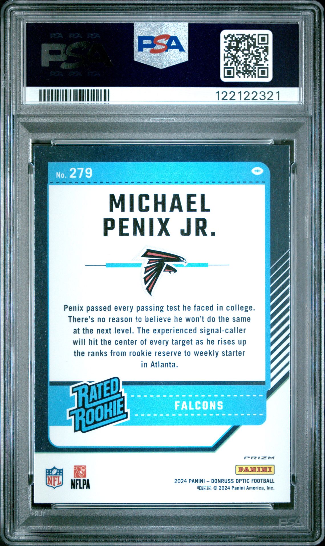 2024 Panini Donruss Optic Michael Penix Jr. #279 (Holo) Nm-Mt 8 back