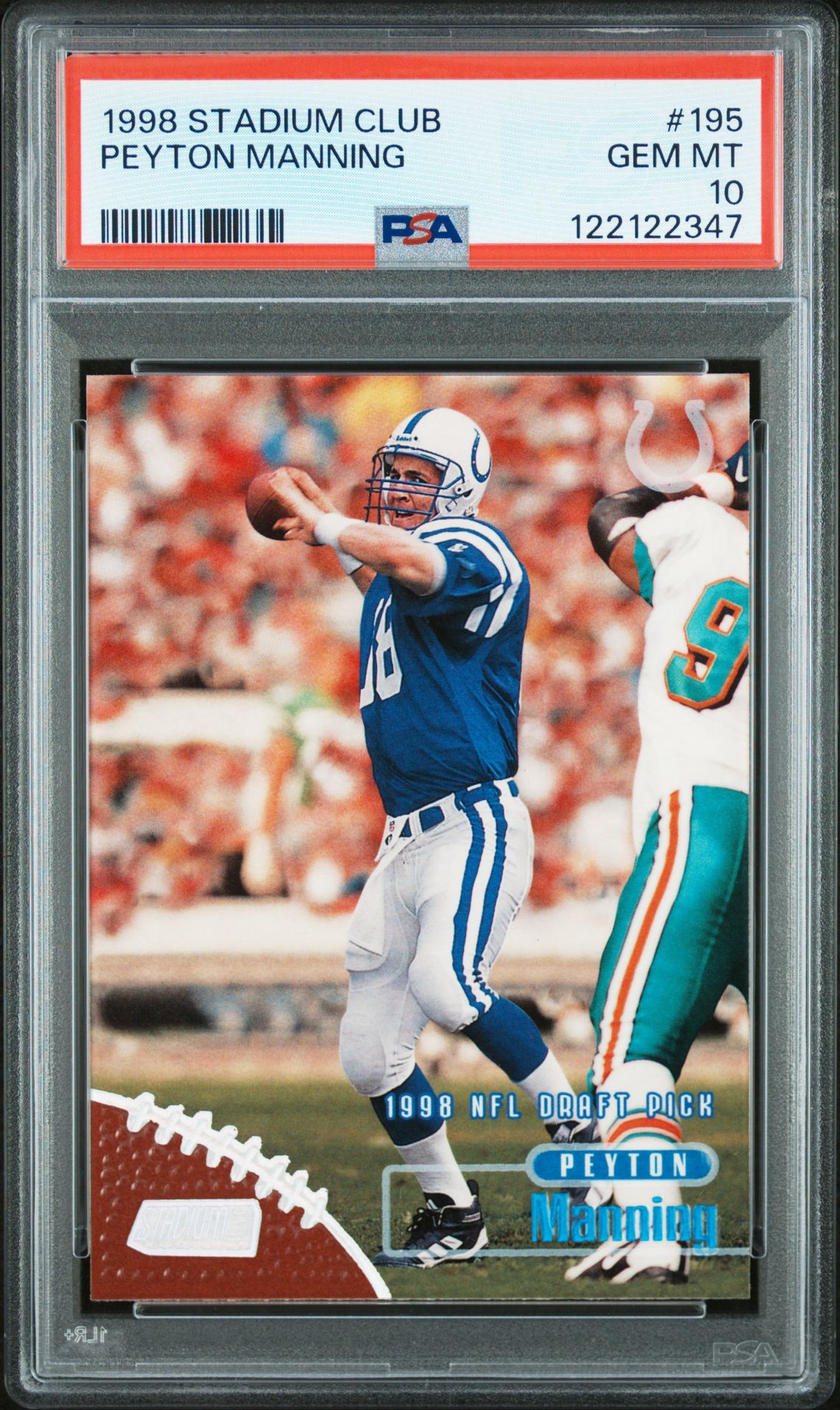 1998 Stadium Club Peyton Manning #195 Gem Mt 10 front