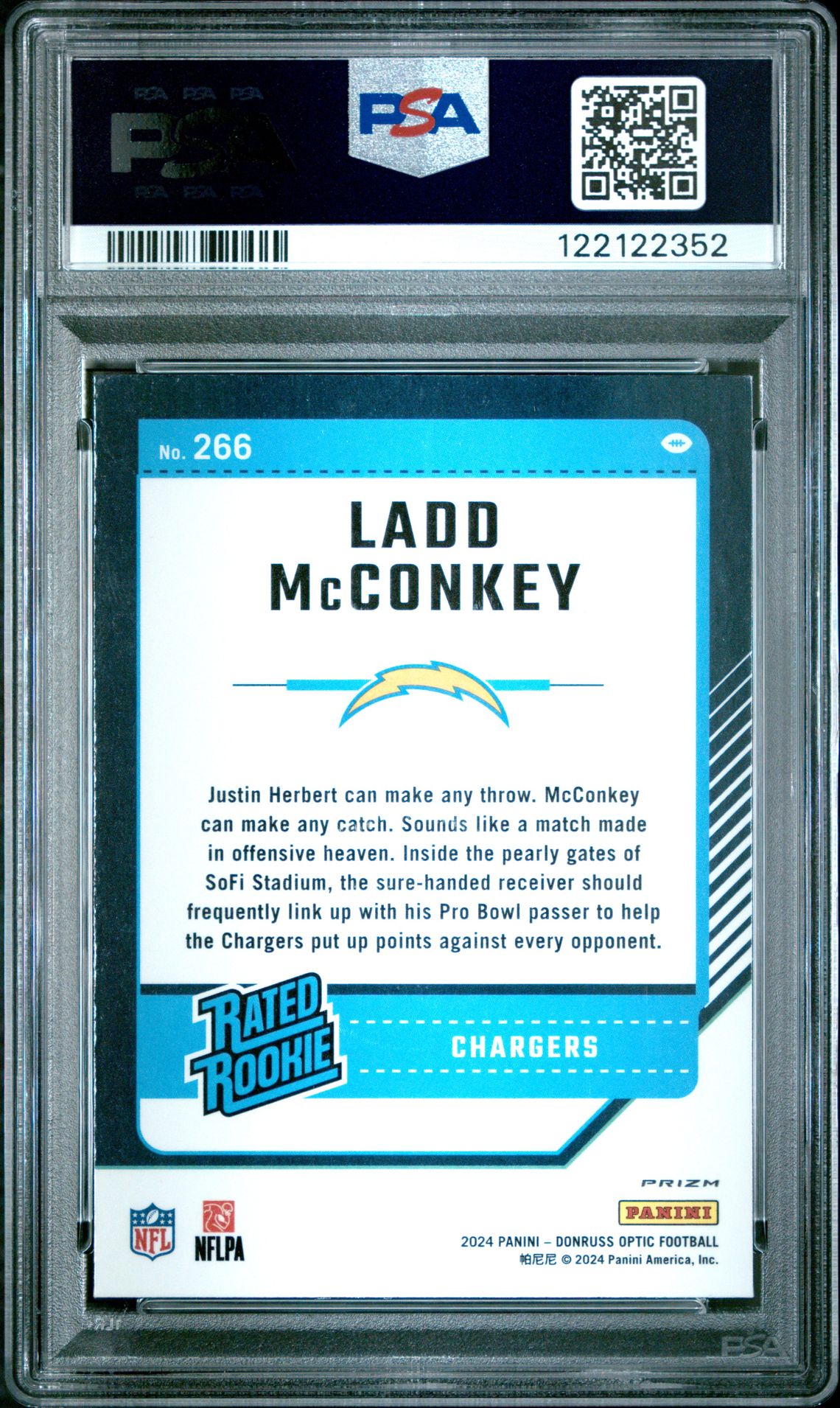 2024 Panini Donruss Optic Ladd Mcconkey #266 (Holo) Mint 9 back