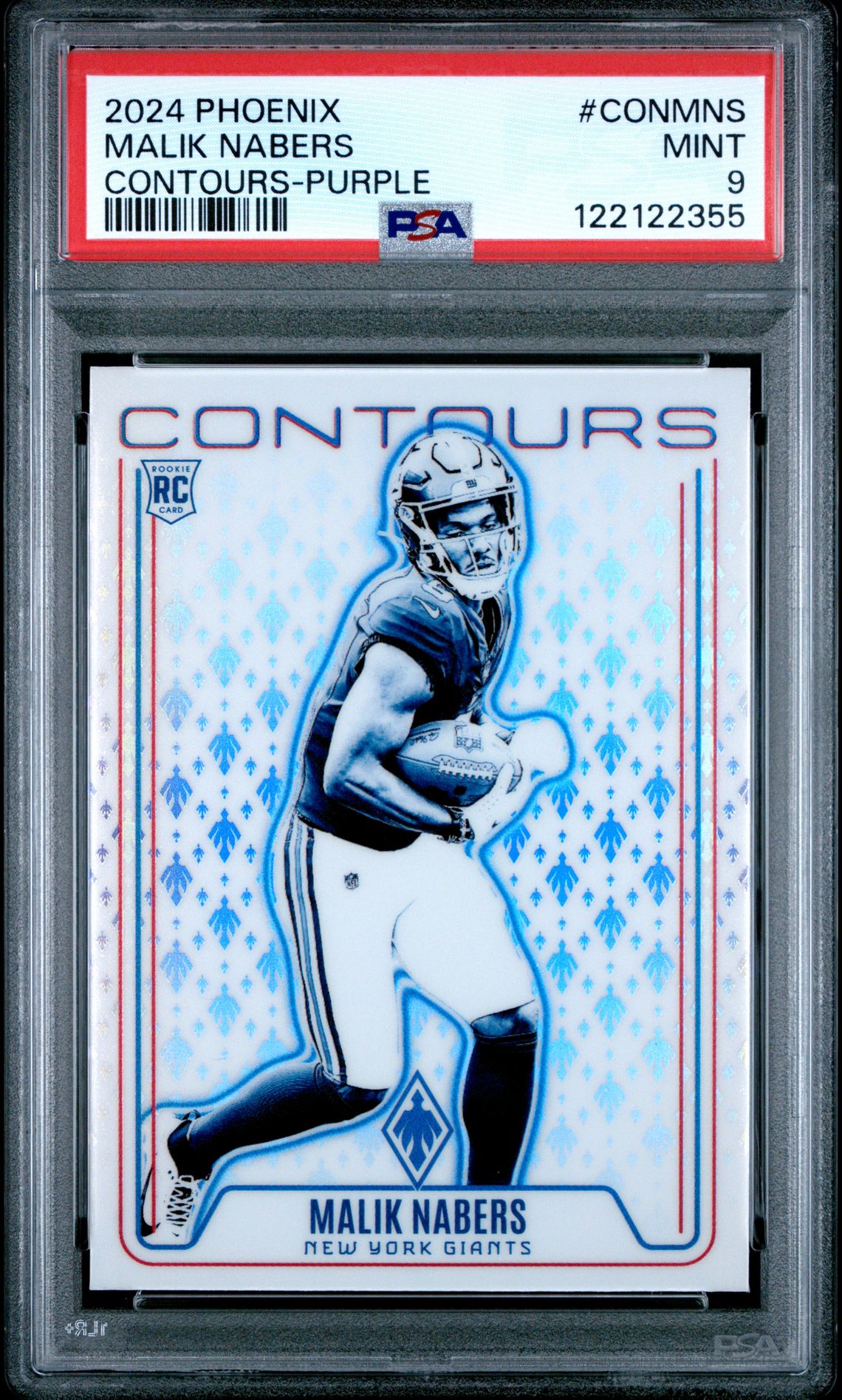2024 Panini Phoenix Contours Malik Nabers #Conmns (Contours-Purple) Mint 9 front