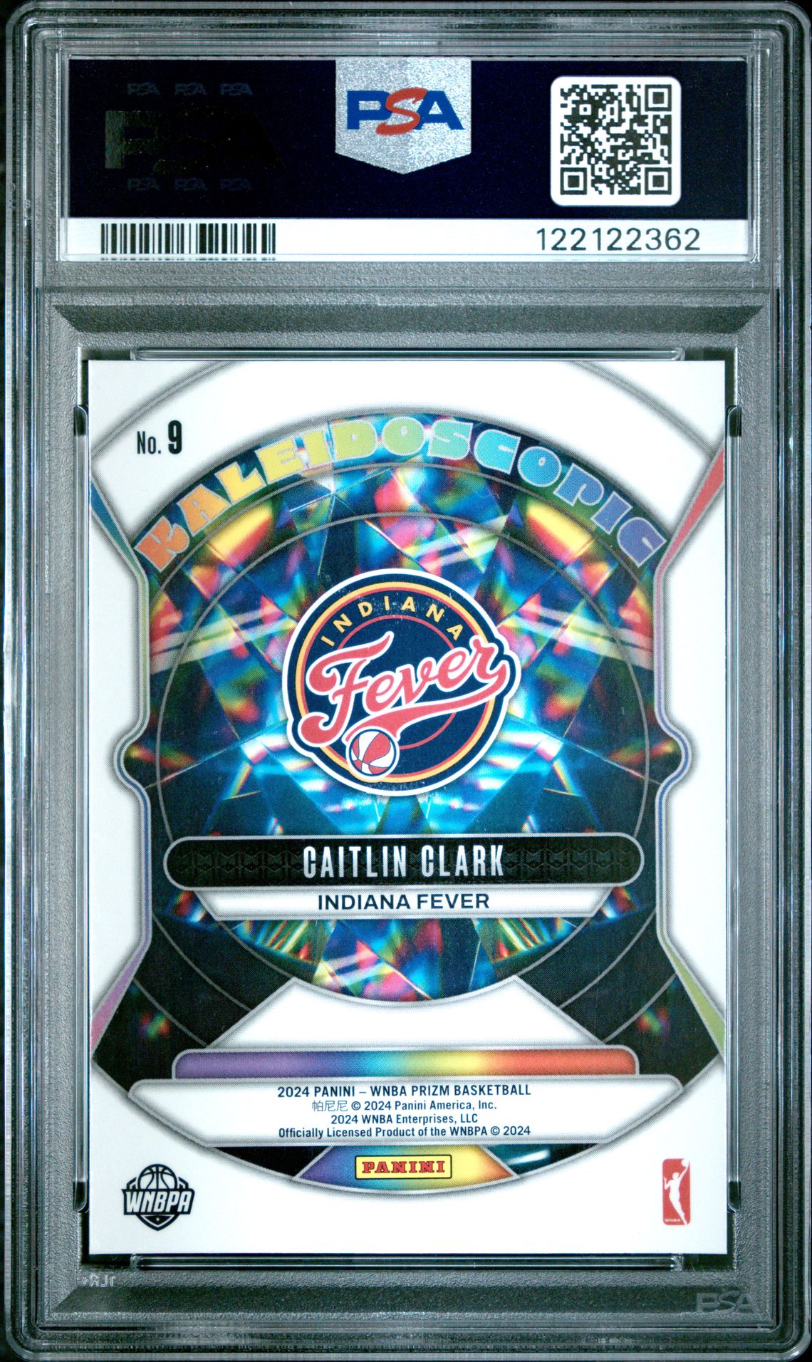 2024 Panini Prizm Wnba Kaleidoscopic Caitlin Clark #9 Gem Mt 10 back