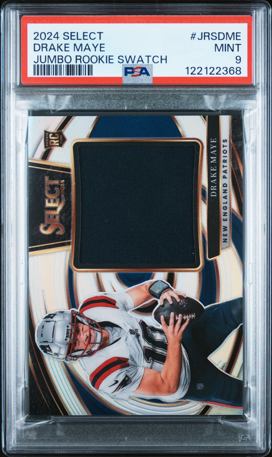 2024 Panini Select Jumbo Rookie Swatch Drake Maye #Jrsdme Mint 9 front
