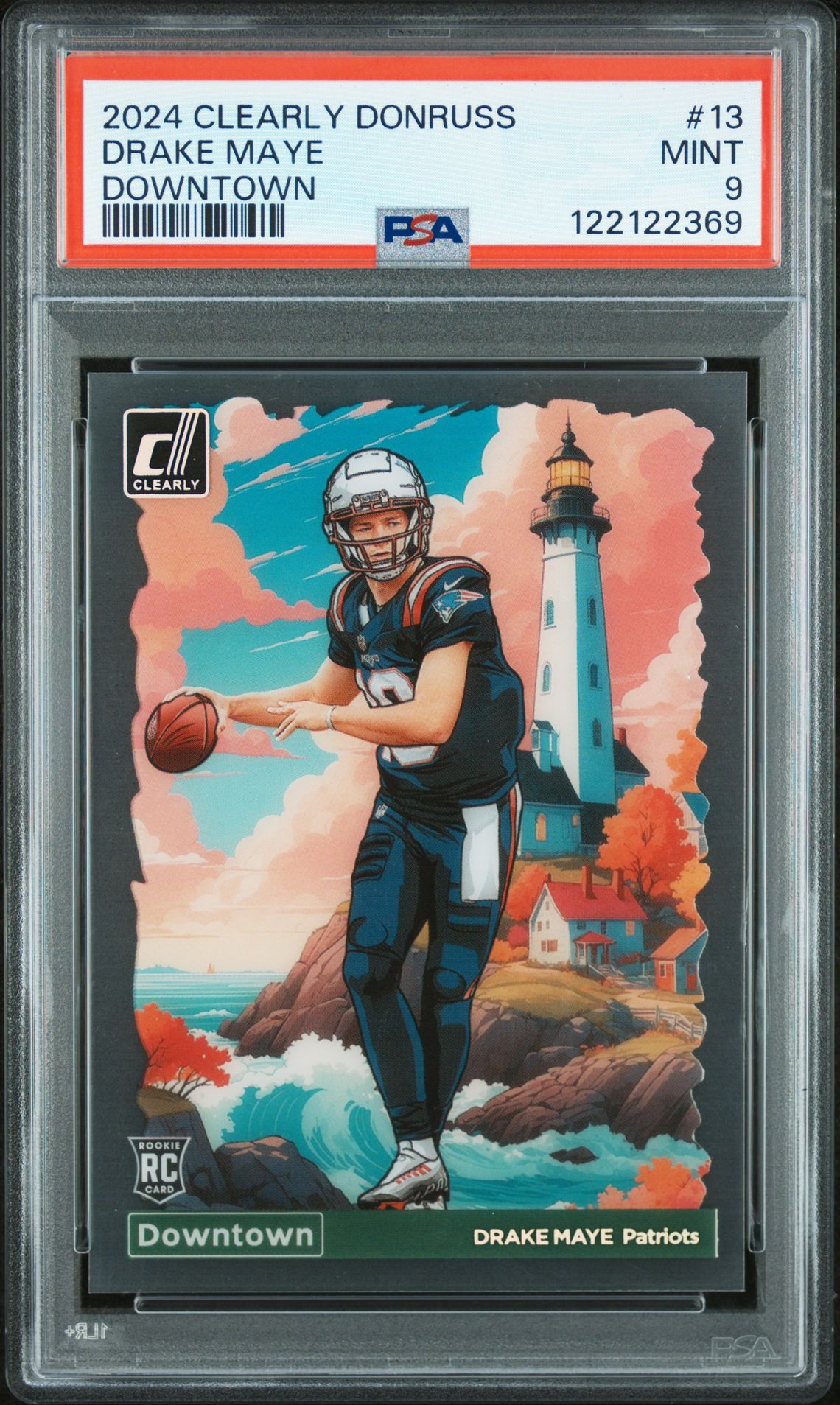 2024 Panini Clearly Donruss Downtown Drake Maye #13 Mint 9 front