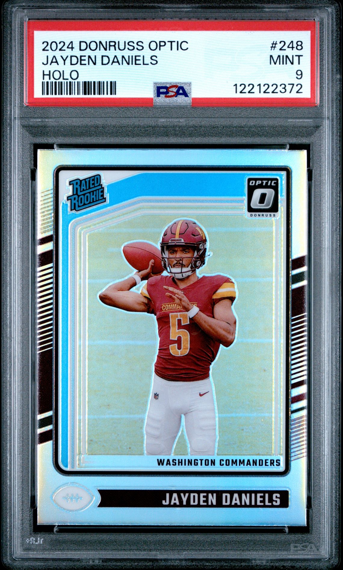 2024 Panini Donruss Optic Jayden Daniels #248 (Holo) Mint 9 front