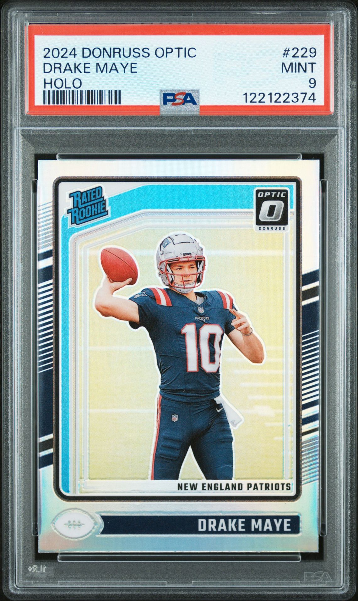 2024 Panini Donruss Optic Drake Maye #229 (Holo) Mint 9 front
