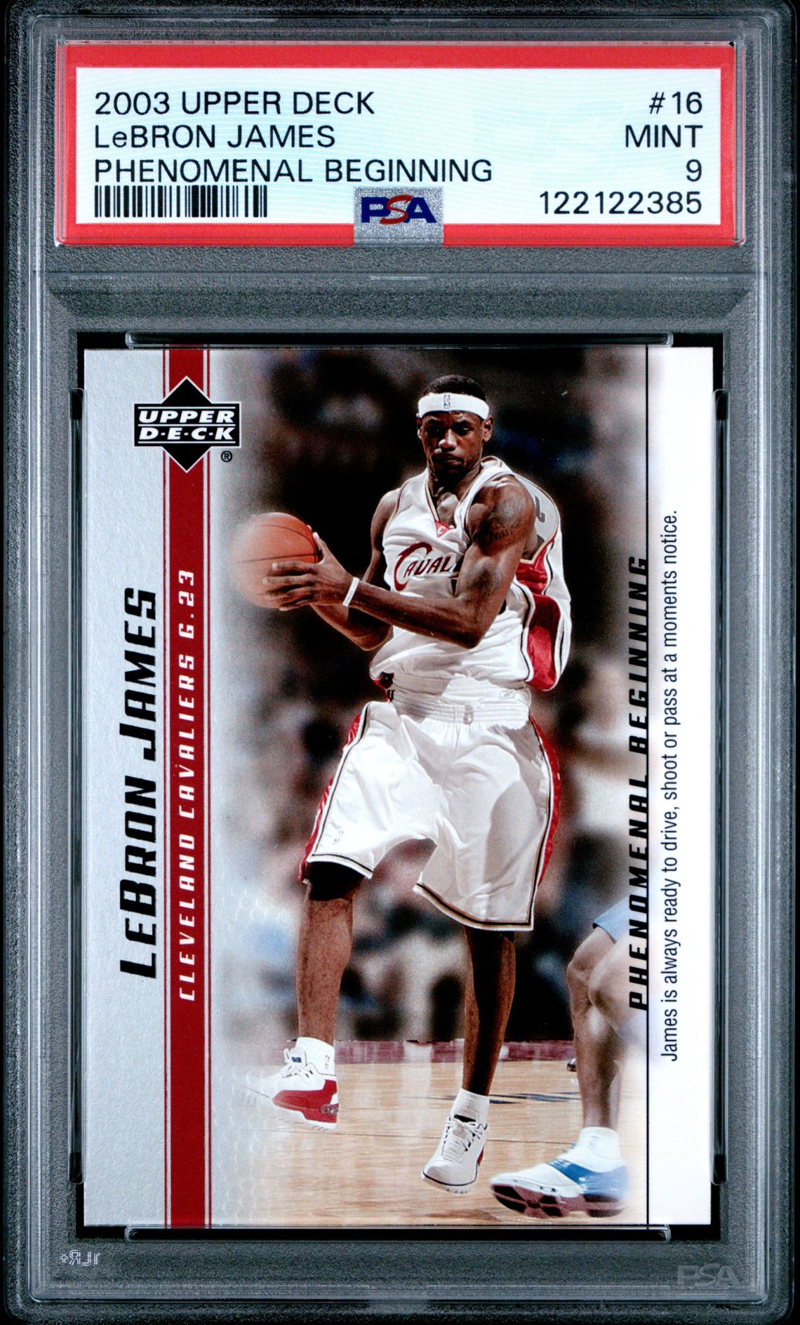 2003 Upper Deck Lebron James Phenomenal Beginnings Lebron James #16 (Phenomenal Beginning) Mint 9 front