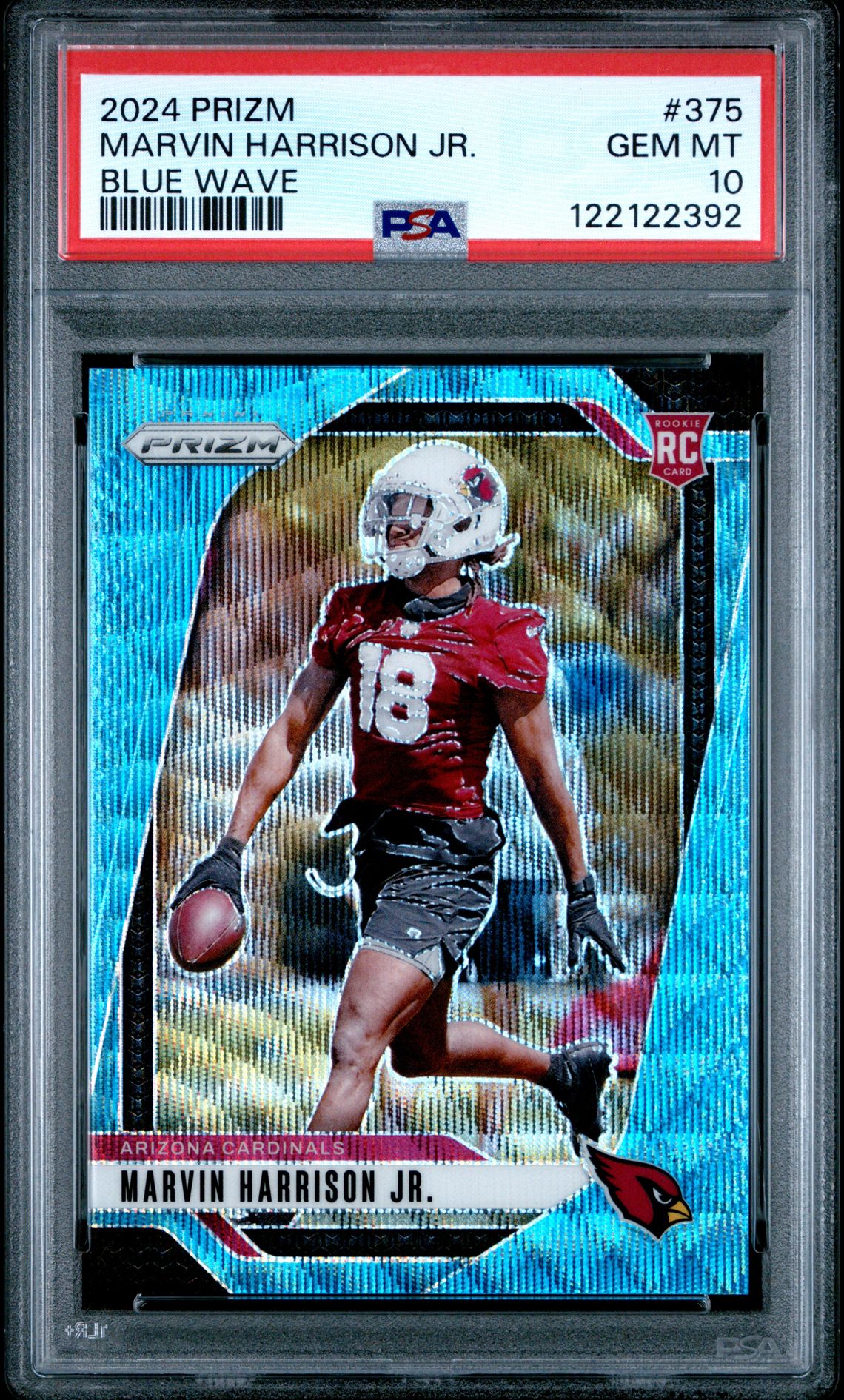 2024 Panini Prizm Marvin Harrison Jr. #375 (Blue Wave) Gem Mt 10 front