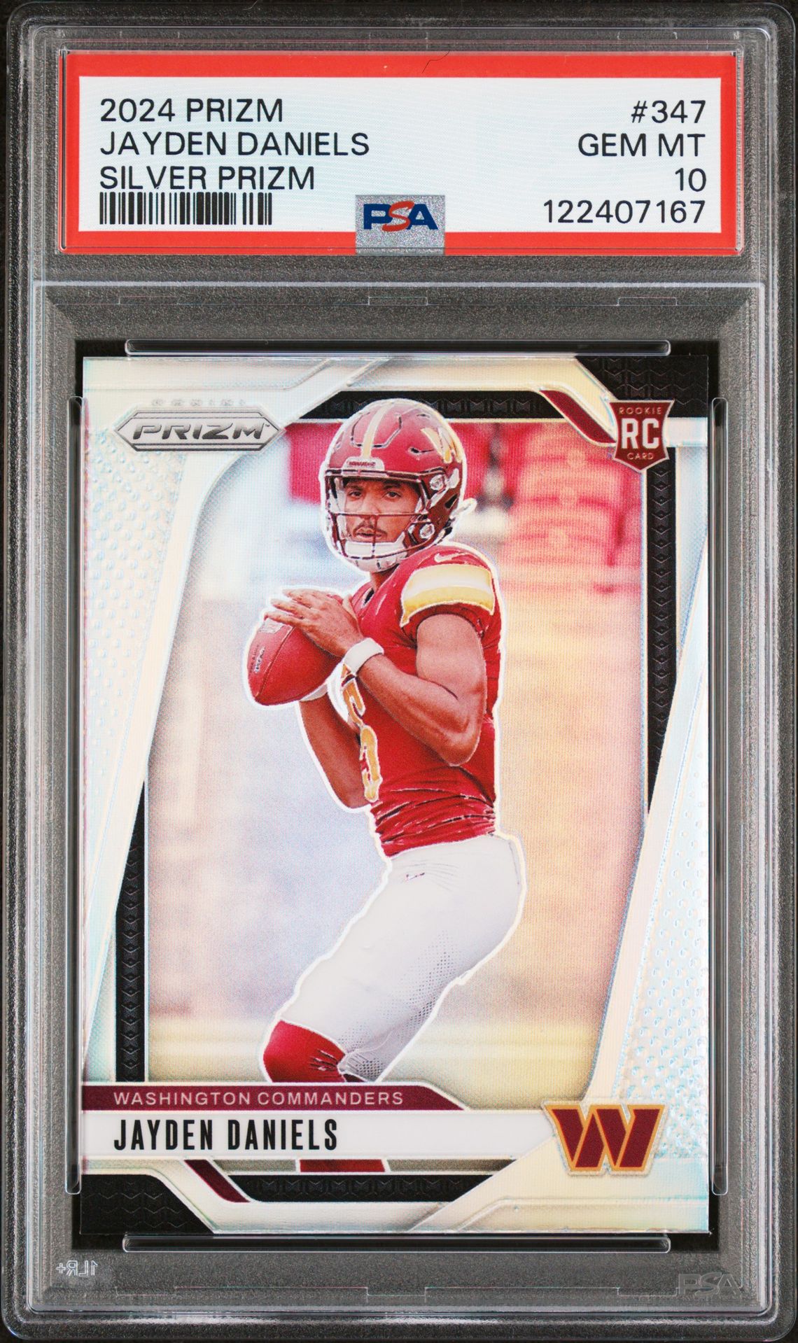 2024 Panini Prizm Jayden Daniels #347 (Silver Prizm) Gem Mt 10 front