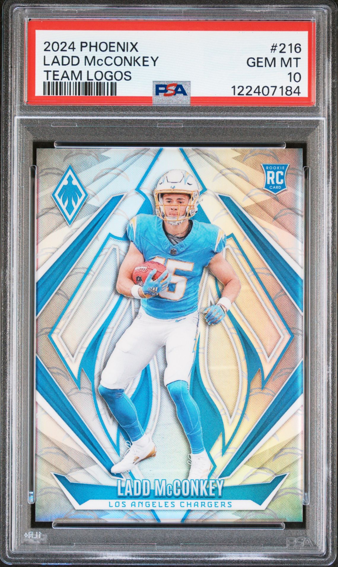 2024 Panini Phoenix Ladd Mcconkey #216 (Team Logos) Gem Mt 10 front