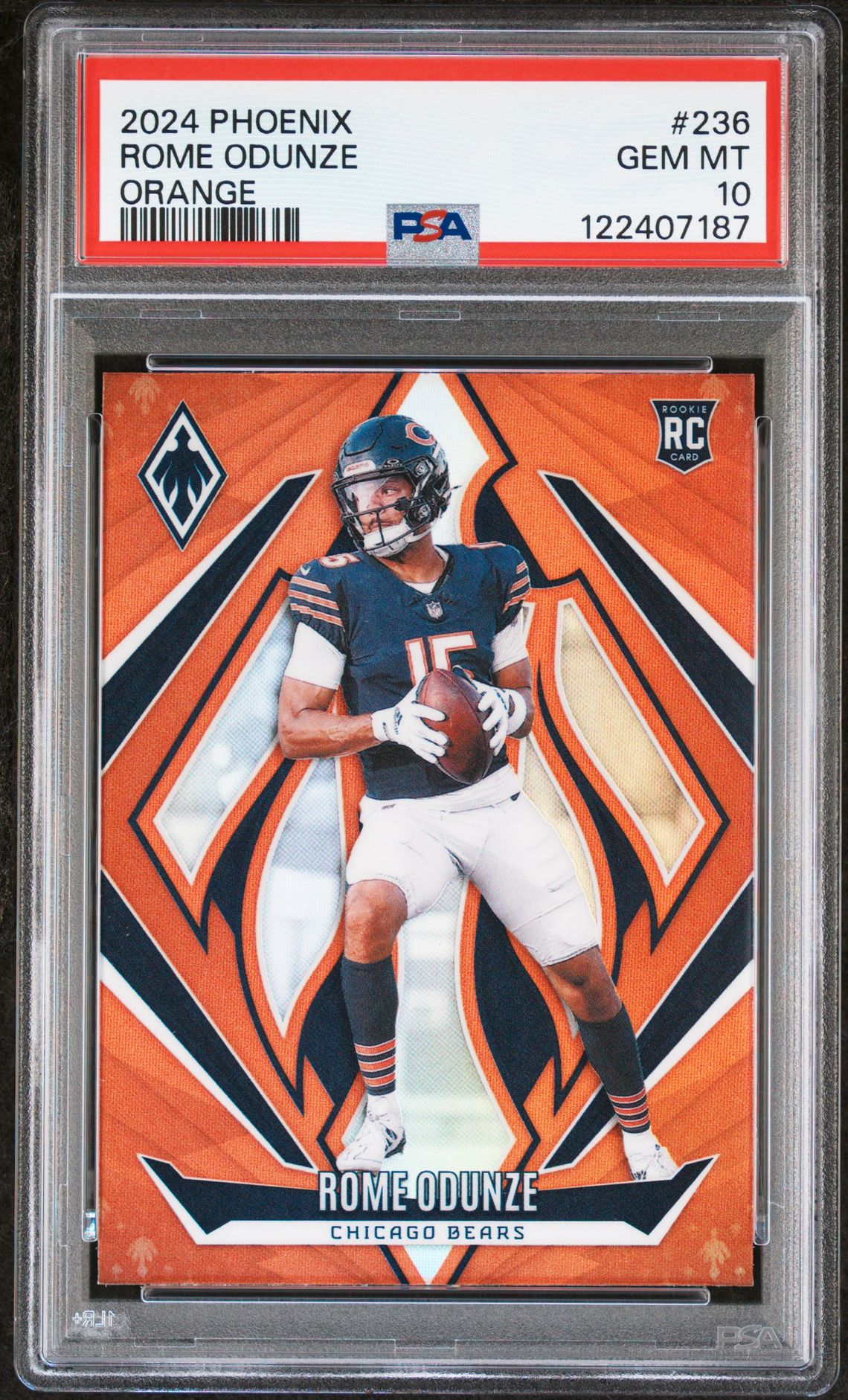 2024 Panini Phoenix Rome Odunze #236 (Orange) Gem Mt 10 front