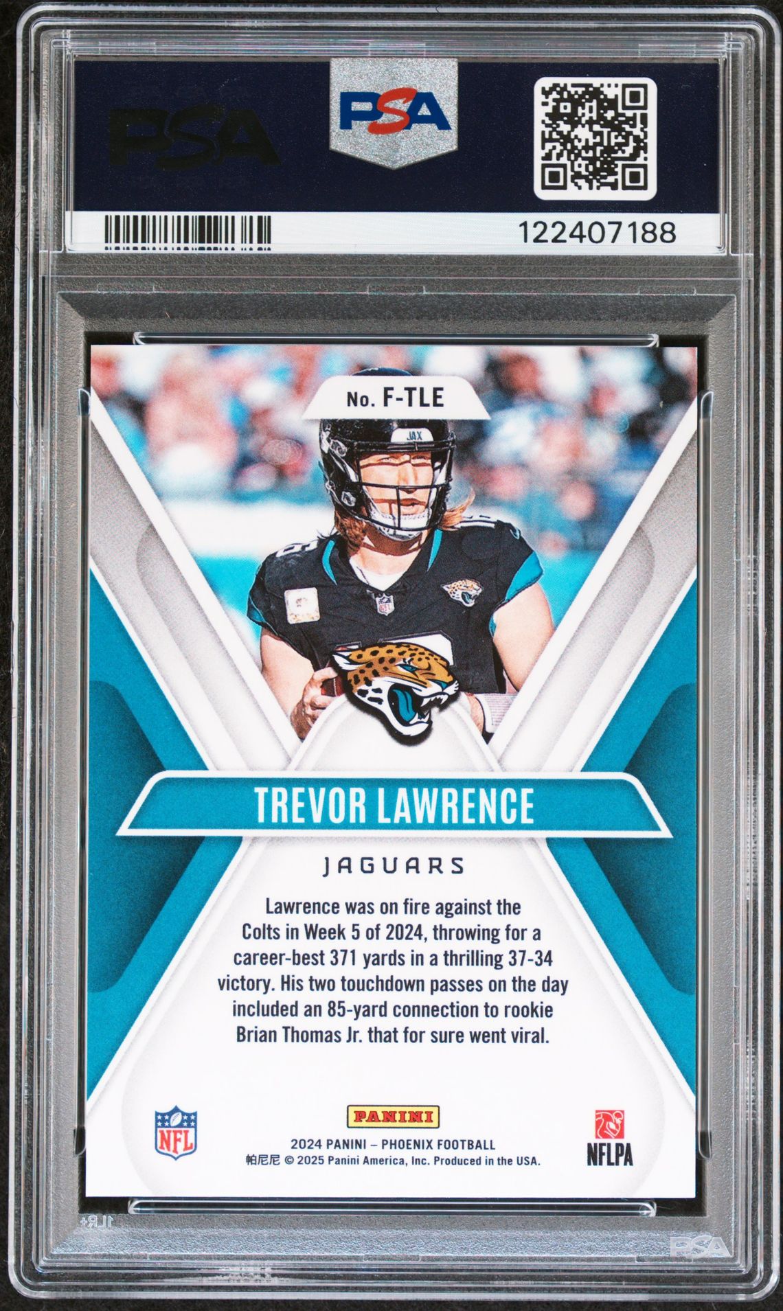 2024 Panini Phoenix Flex Trevor Lawrence #Ftle Gem Mt 10 back