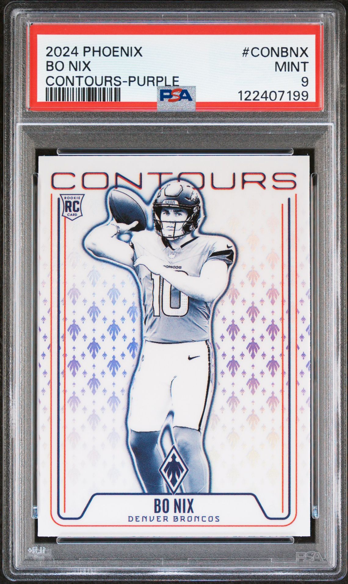 2024 Panini Phoenix Contours Bo Nix #Conbnx (Contours-Purple) Mint 9 front