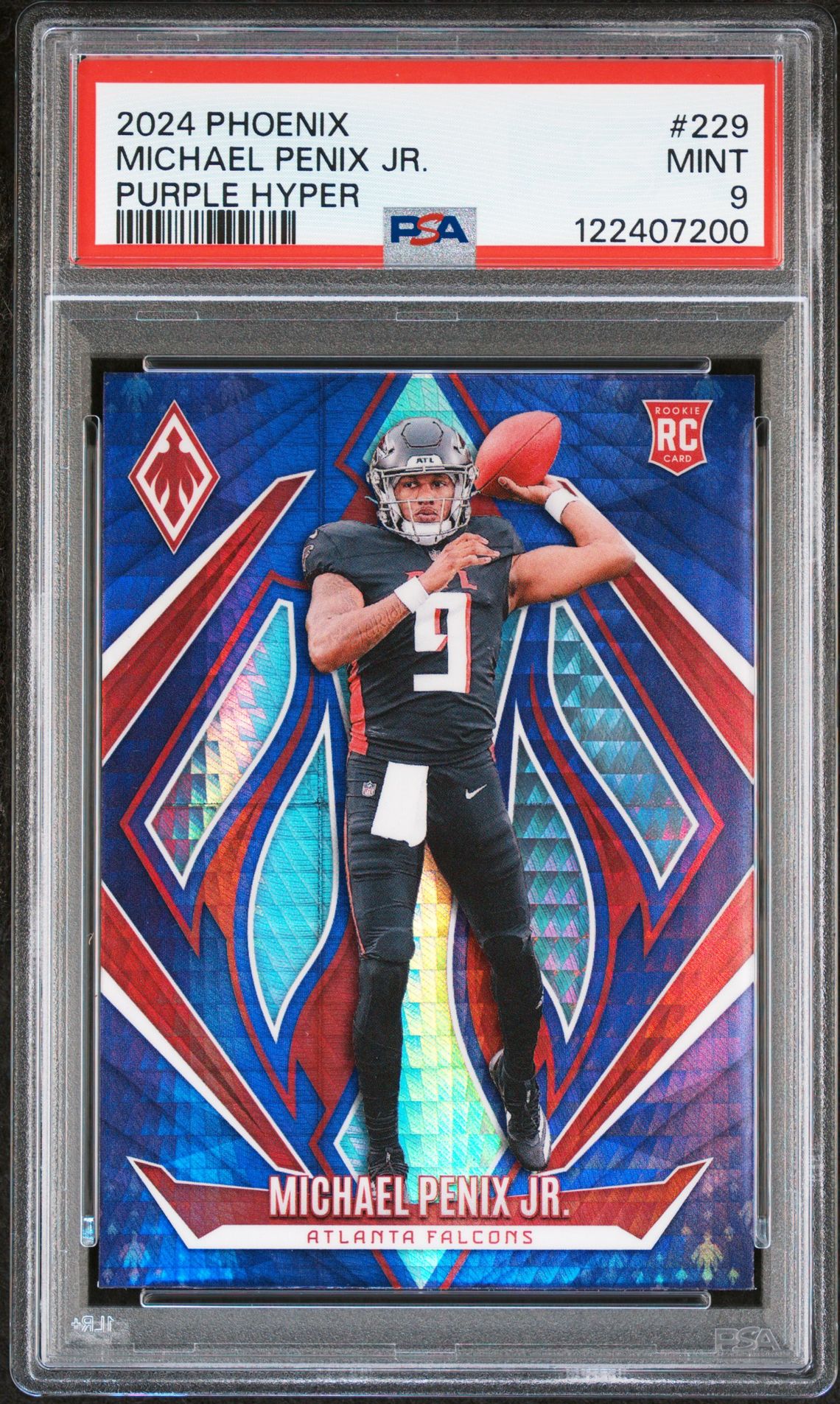 2024 Panini Phoenix Michael Penix Jr. #229 (Purple Hyper) Mint 9 front