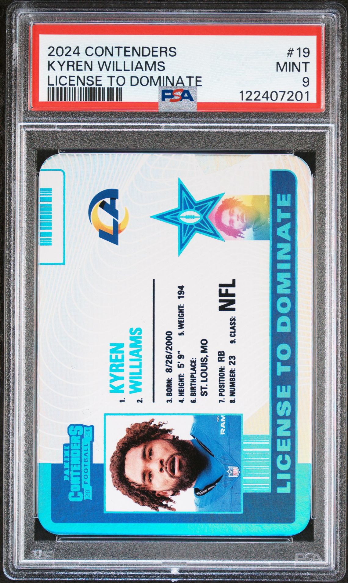 2024 Panini Contenders License To Dominate Kyren Williams #19 Mint 9 front
