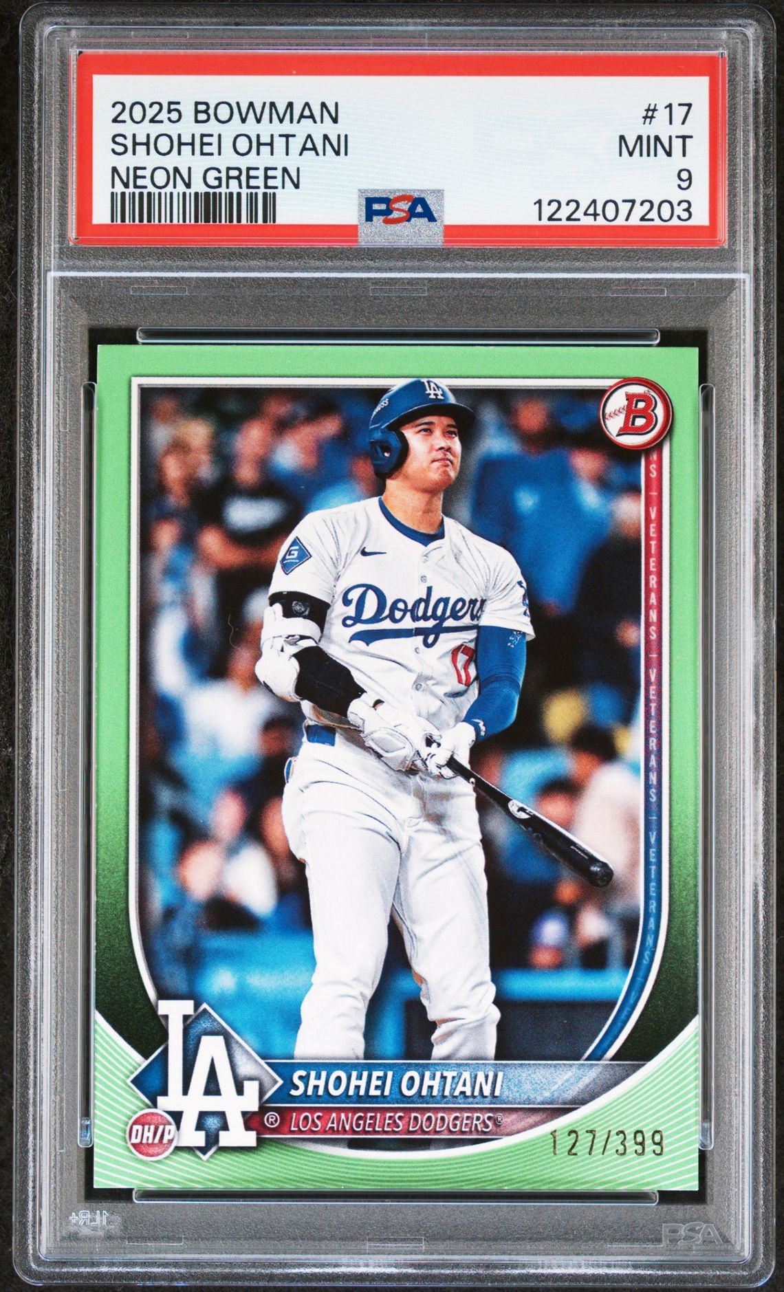 2025 Bowman Shohei Ohtani #17 (Neon Green) Mint 9 front