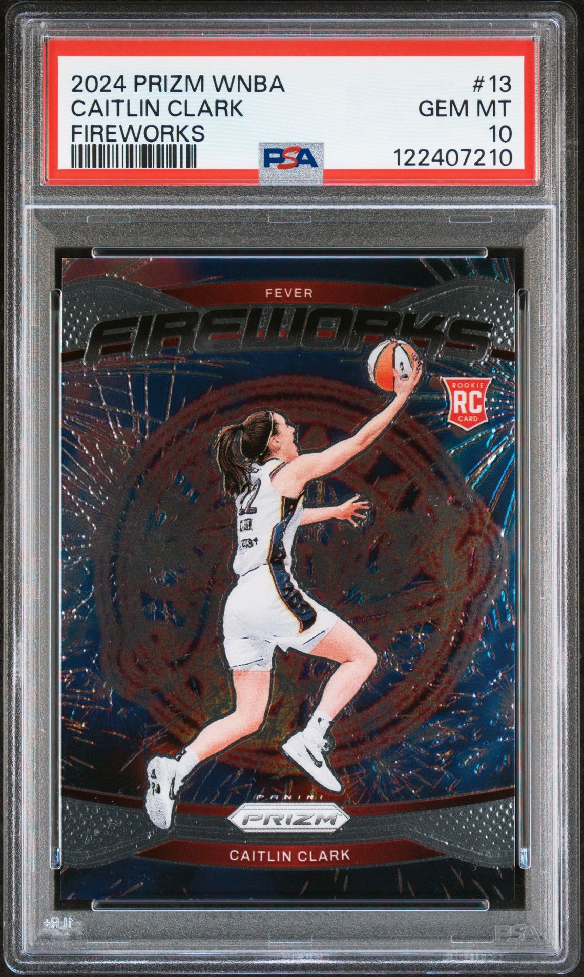 2024 Panini Prizm Wnba Fireworks Caitlin Clark #13 (Fireworks) Gem Mt 10 front