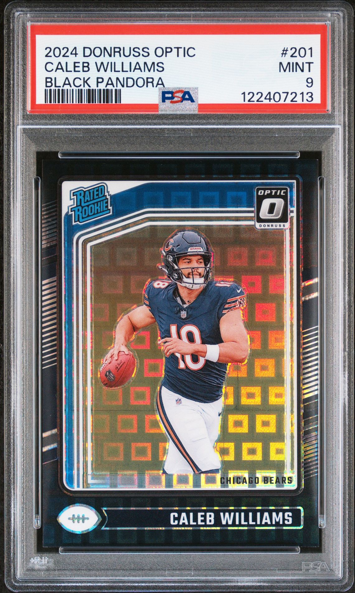 2024 Panini Donruss Optic Caleb Williams #201 (Black Pandora) Mint 9 front