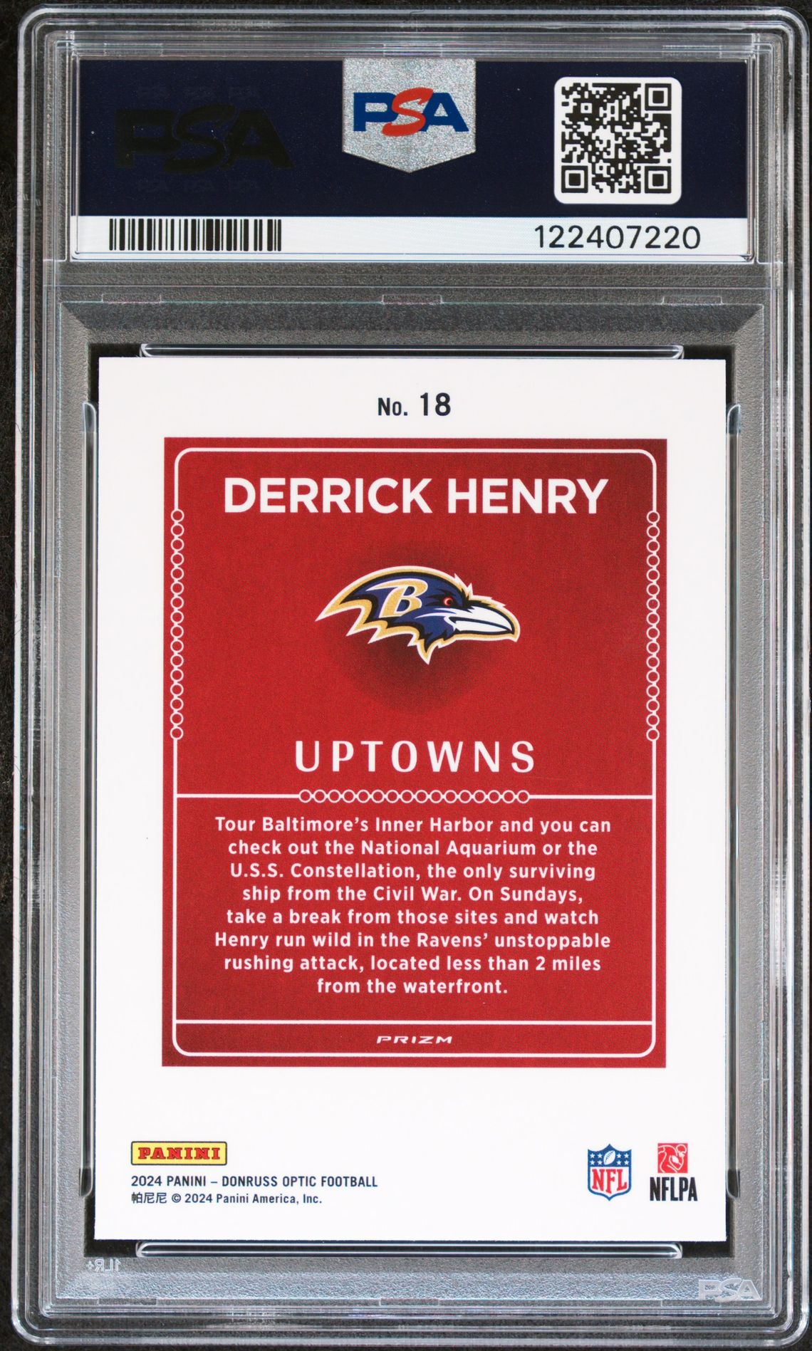 2024 Panini Donruss Optic Uptowns Derrick Henry #18 Mint 9 back