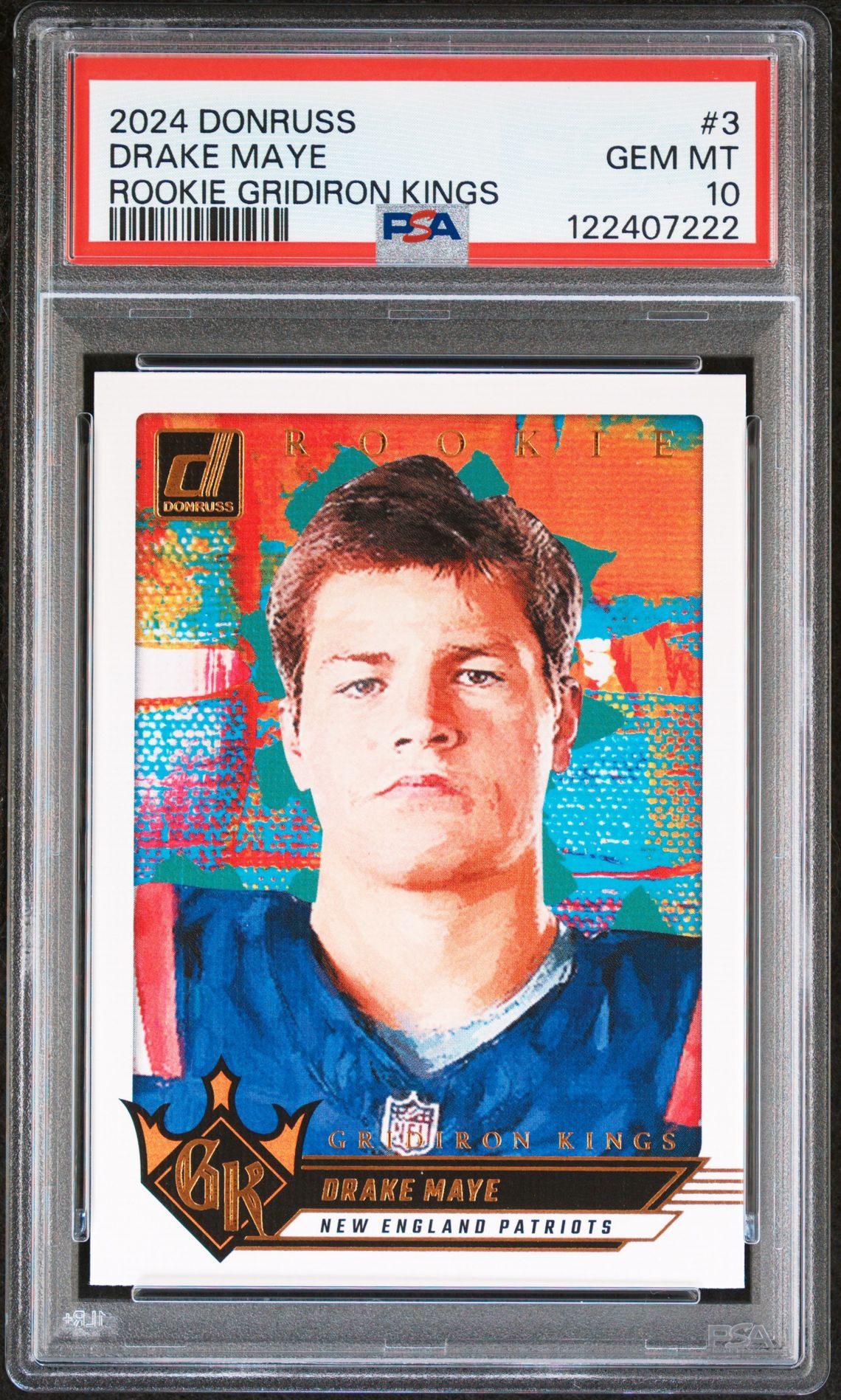 2024 Panini Donruss Rookie Gridiron Kings Drake Maye #3 Gem Mt 10 front