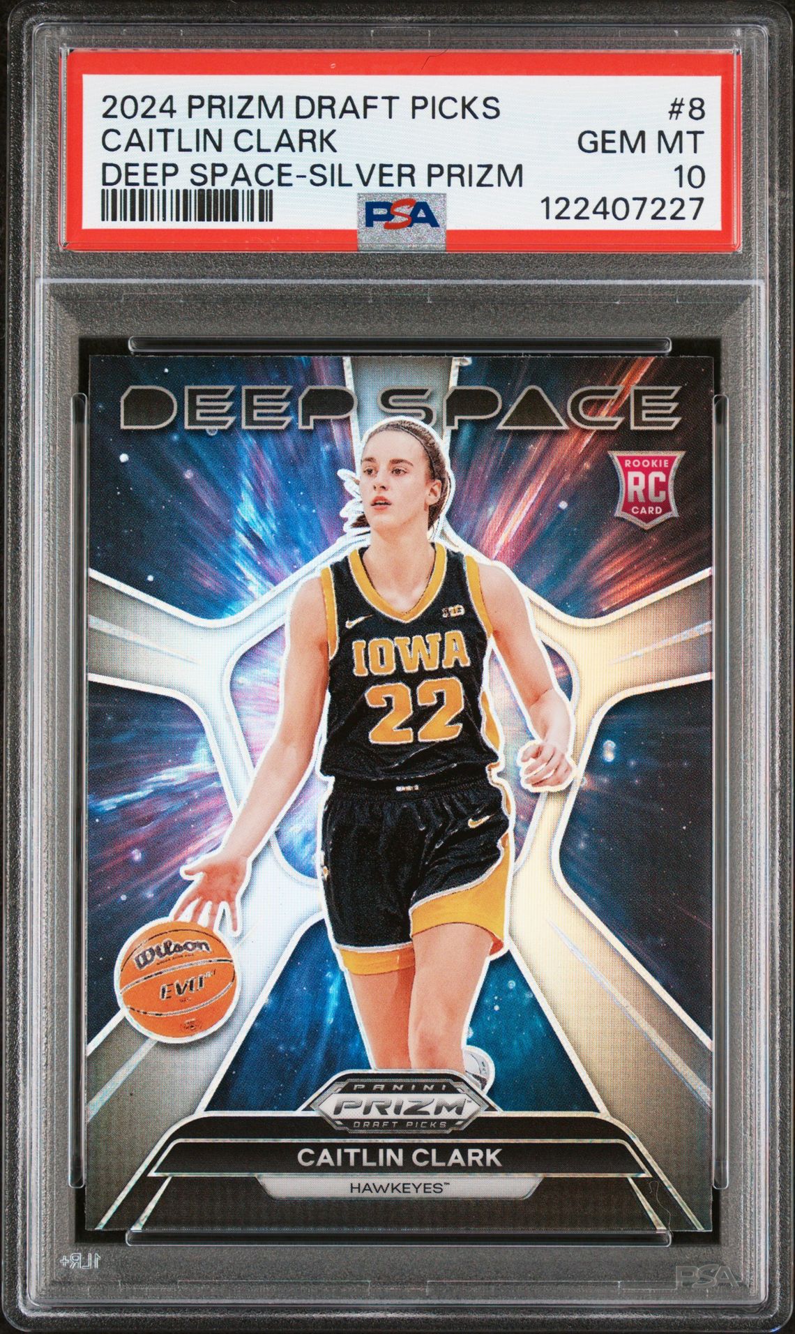 2024 Panini Prizm Draft Picks Deep Space Caitlin Clark #8 (Deep Space-Silver Prizm) Gem Mt 10 front