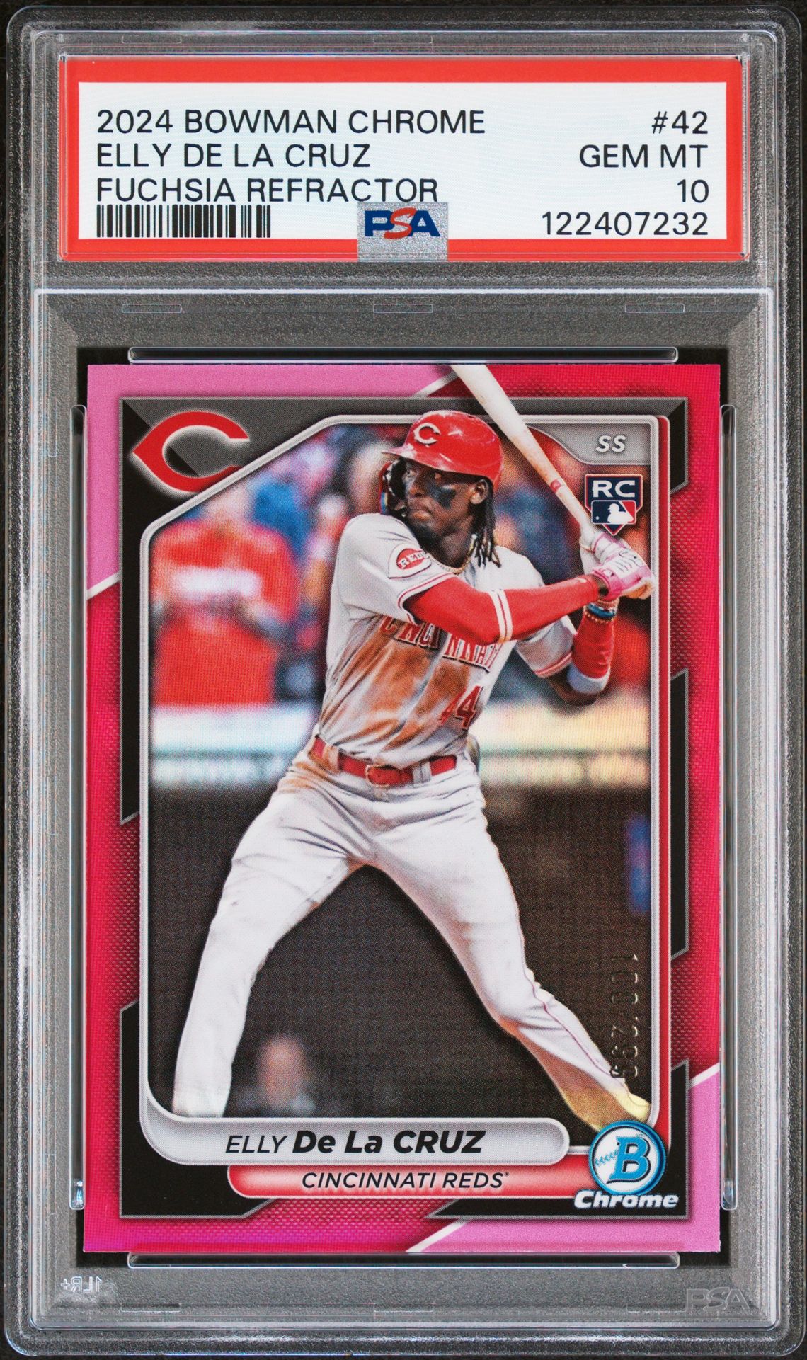 2024 Bowman Chrome Elly De La Cruz #42 (Fuchsia Refractor) Gem Mt 10 front