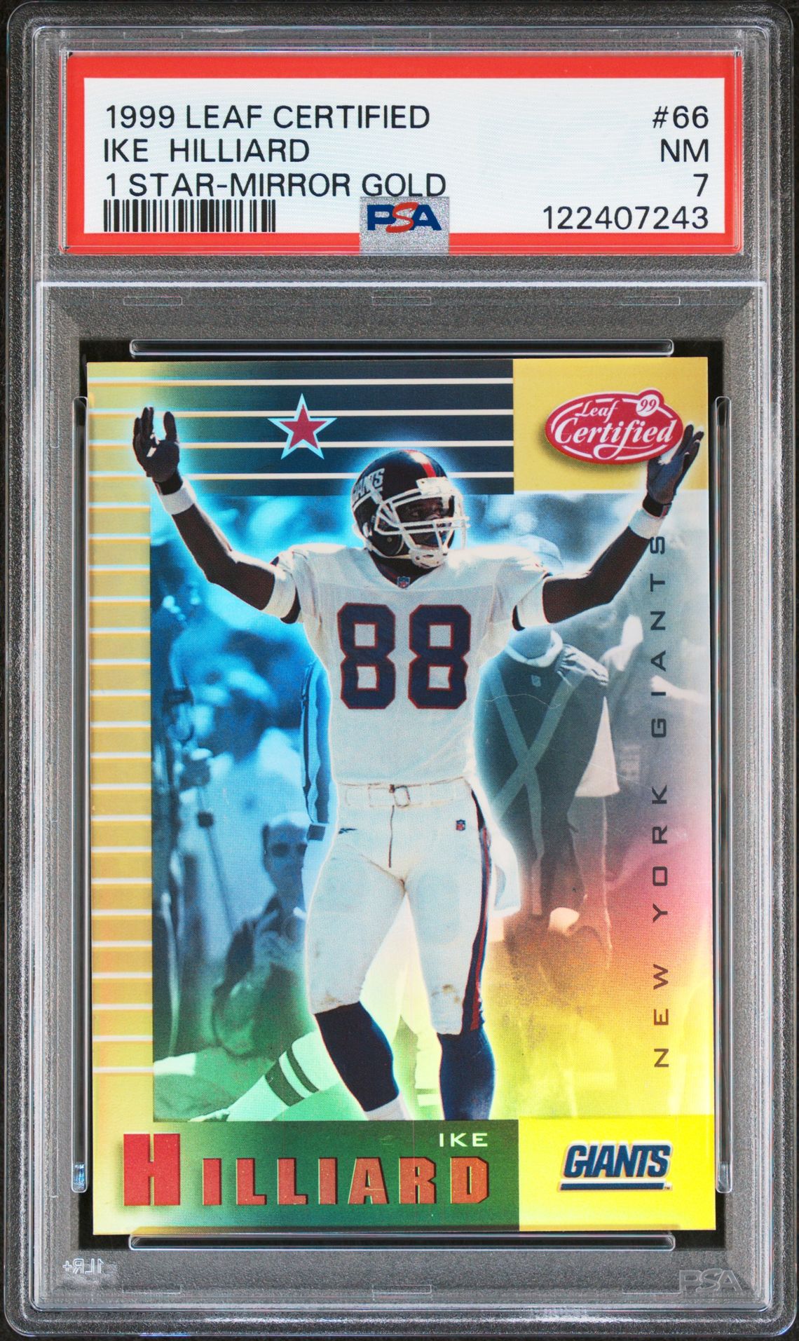 1999 Leaf Certified Ike  Hilliard #66 (1 Star-Mirror Gold) Nm 7 front