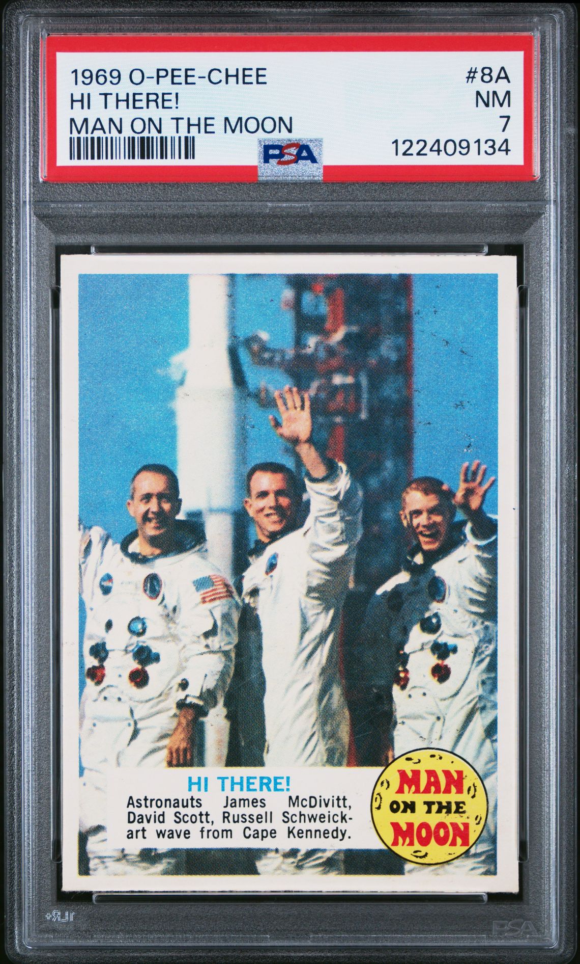 1969 O-Pee-Chee Man On The Moon Hi There! #8A (Man On The Moon) Nm 7 front