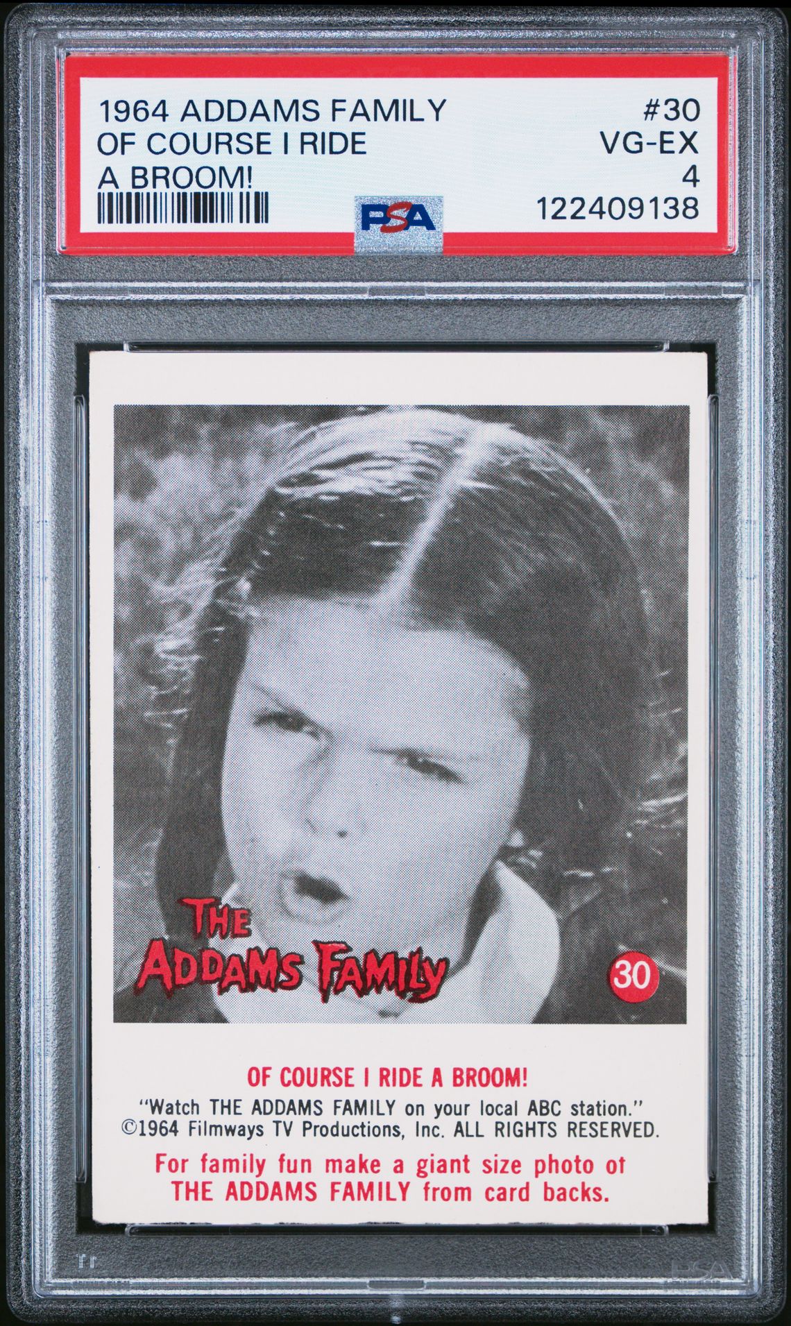 1964 Addams Family Of Course I Ride #30 (A Broom!) Vg-Ex 4 front