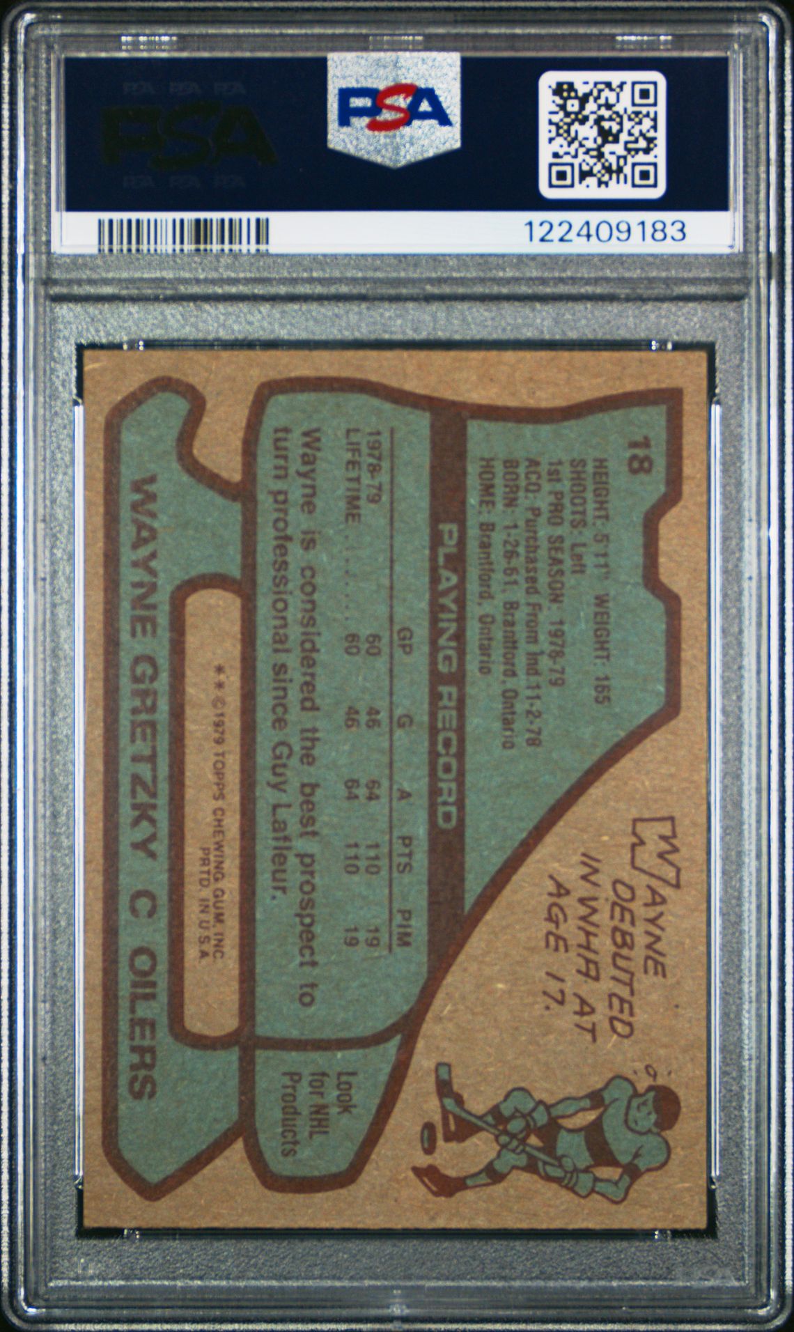 1979 Topps Wayne Gretzky #18 Ex-Mt 6 back