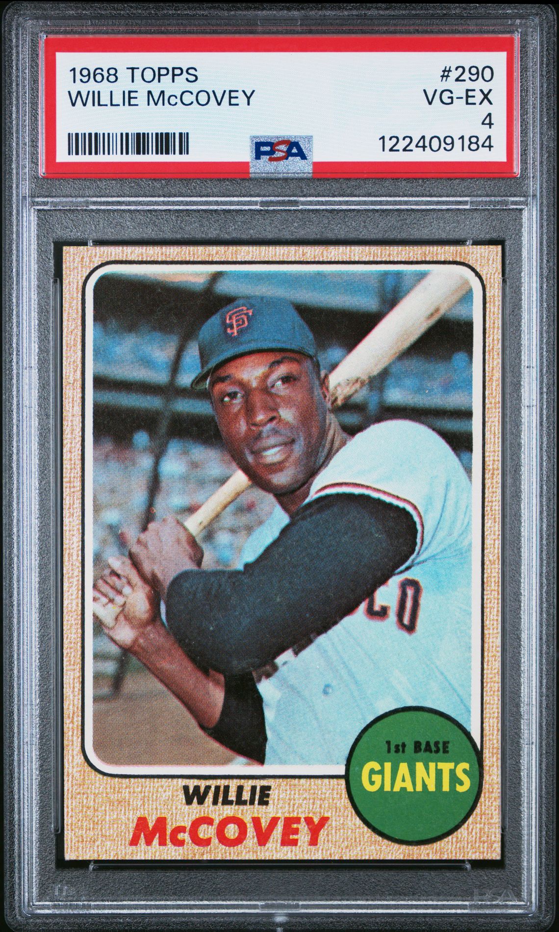 1968 Topps Willie Mccovey #290 Vg-Ex 4 front