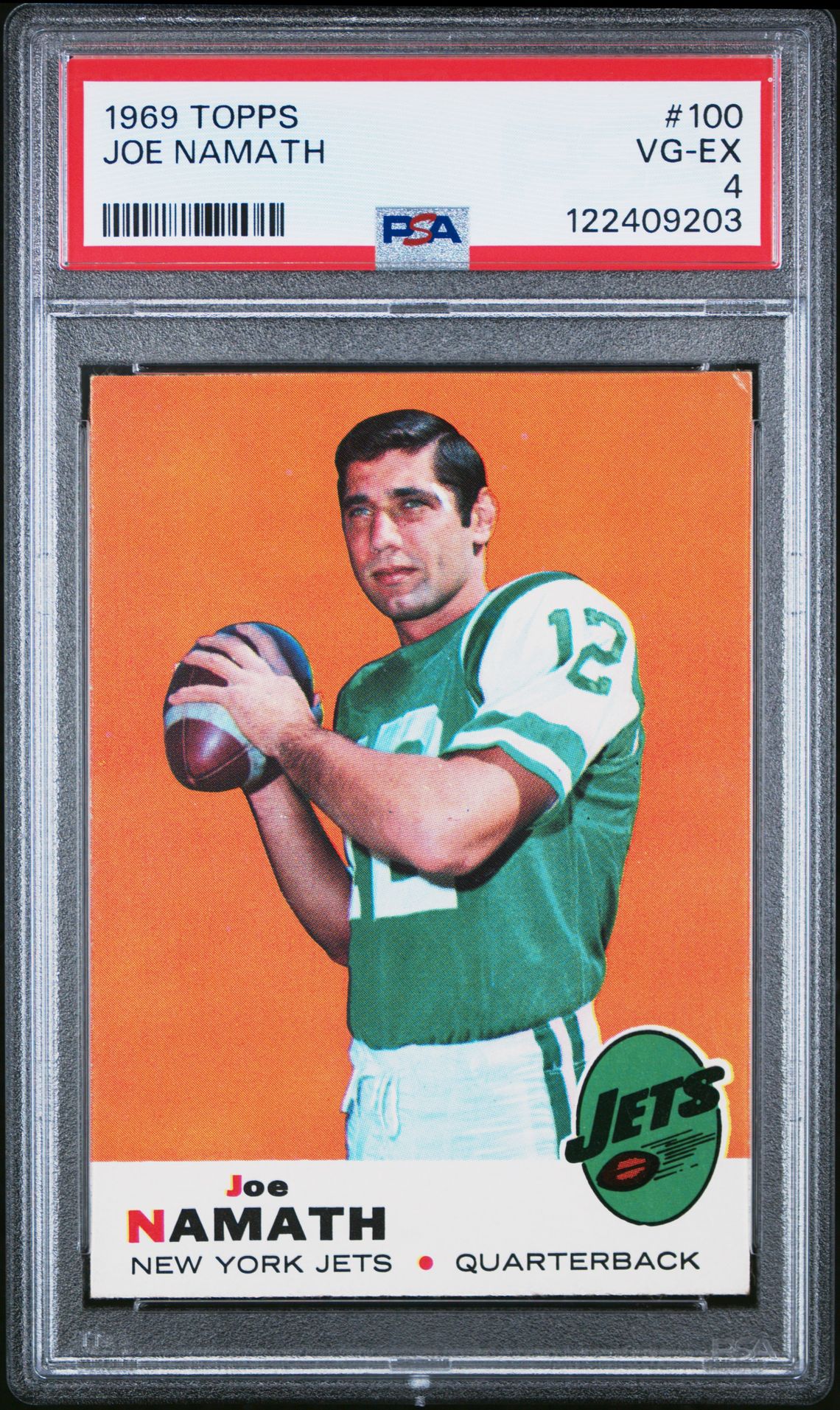 1969 Topps Joe Namath #100 Vg-Ex 4 front