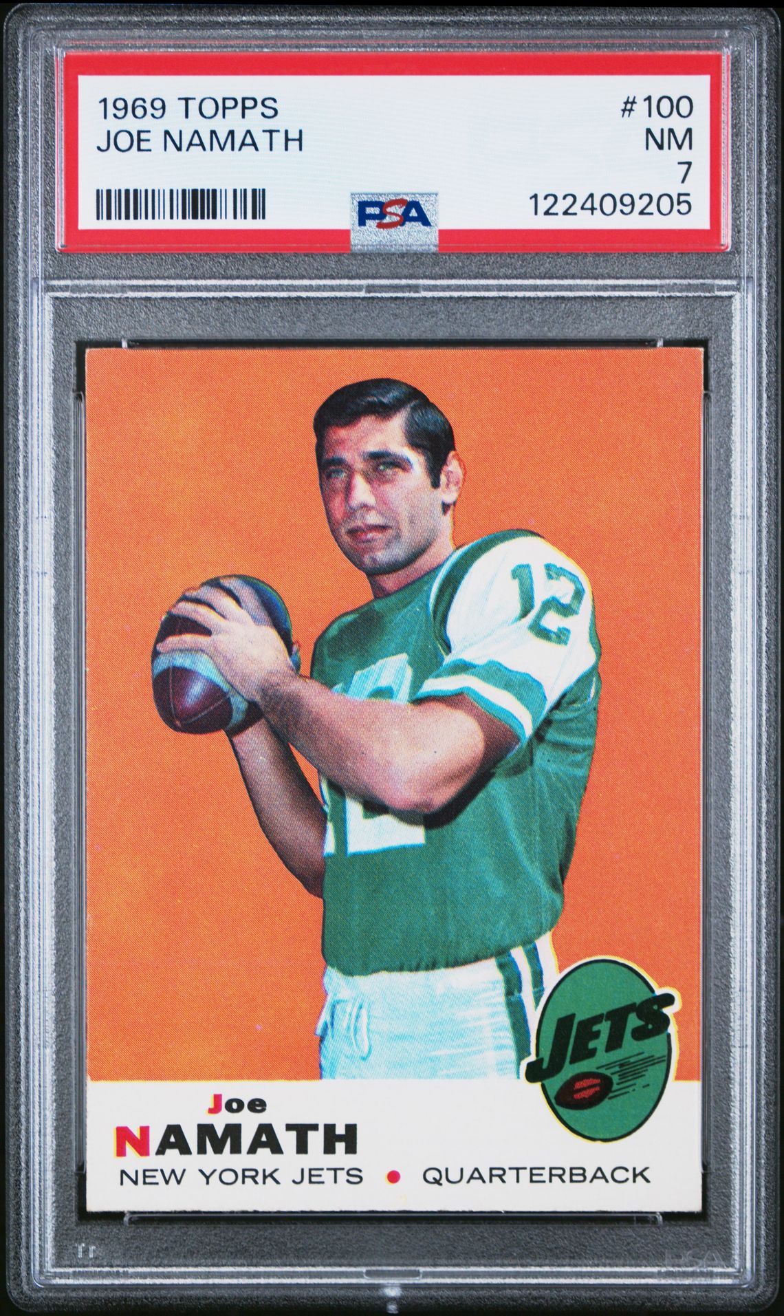 1969 Topps Joe Namath #100 Nm 7 front