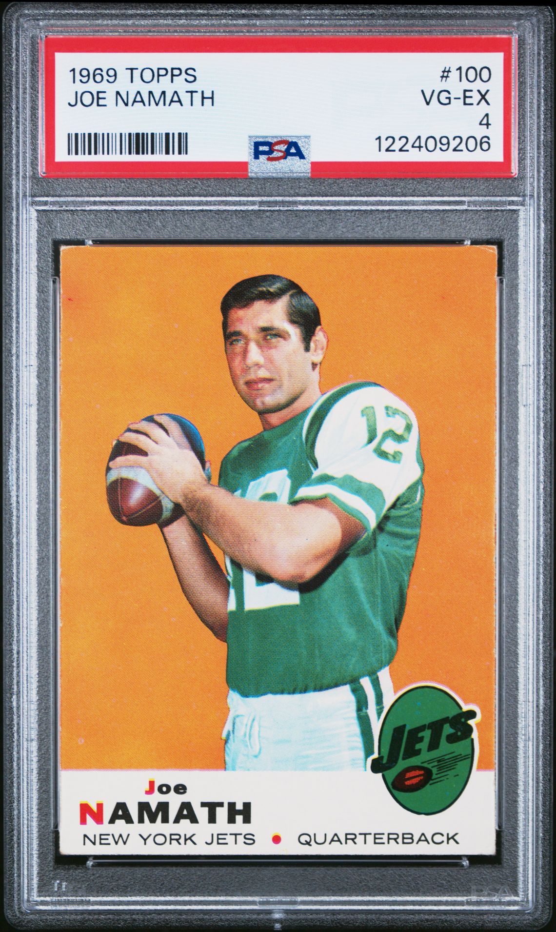 1969 Topps Joe Namath #100 Vg-Ex 4 front