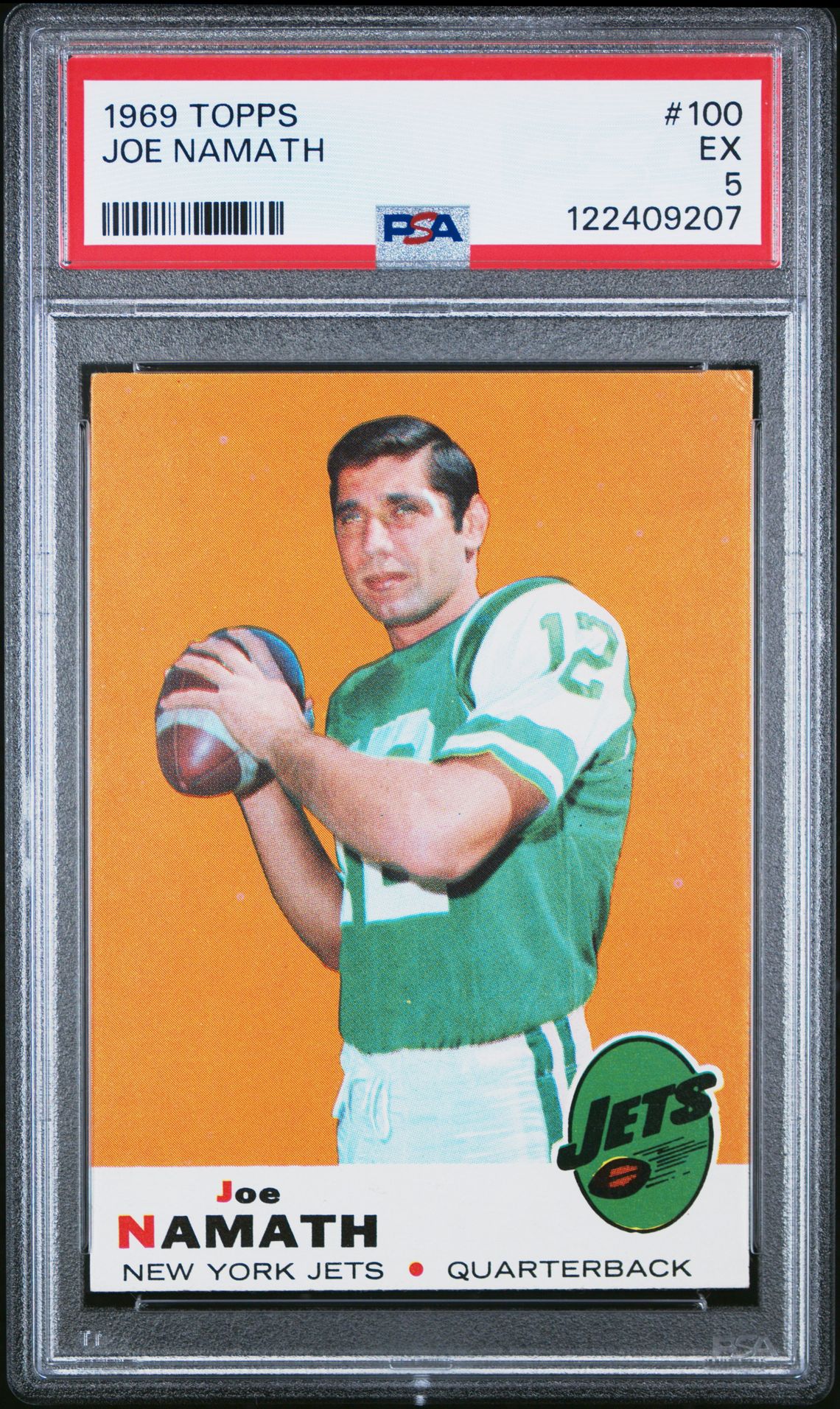 1969 Topps Joe Namath #100 Ex 5 front