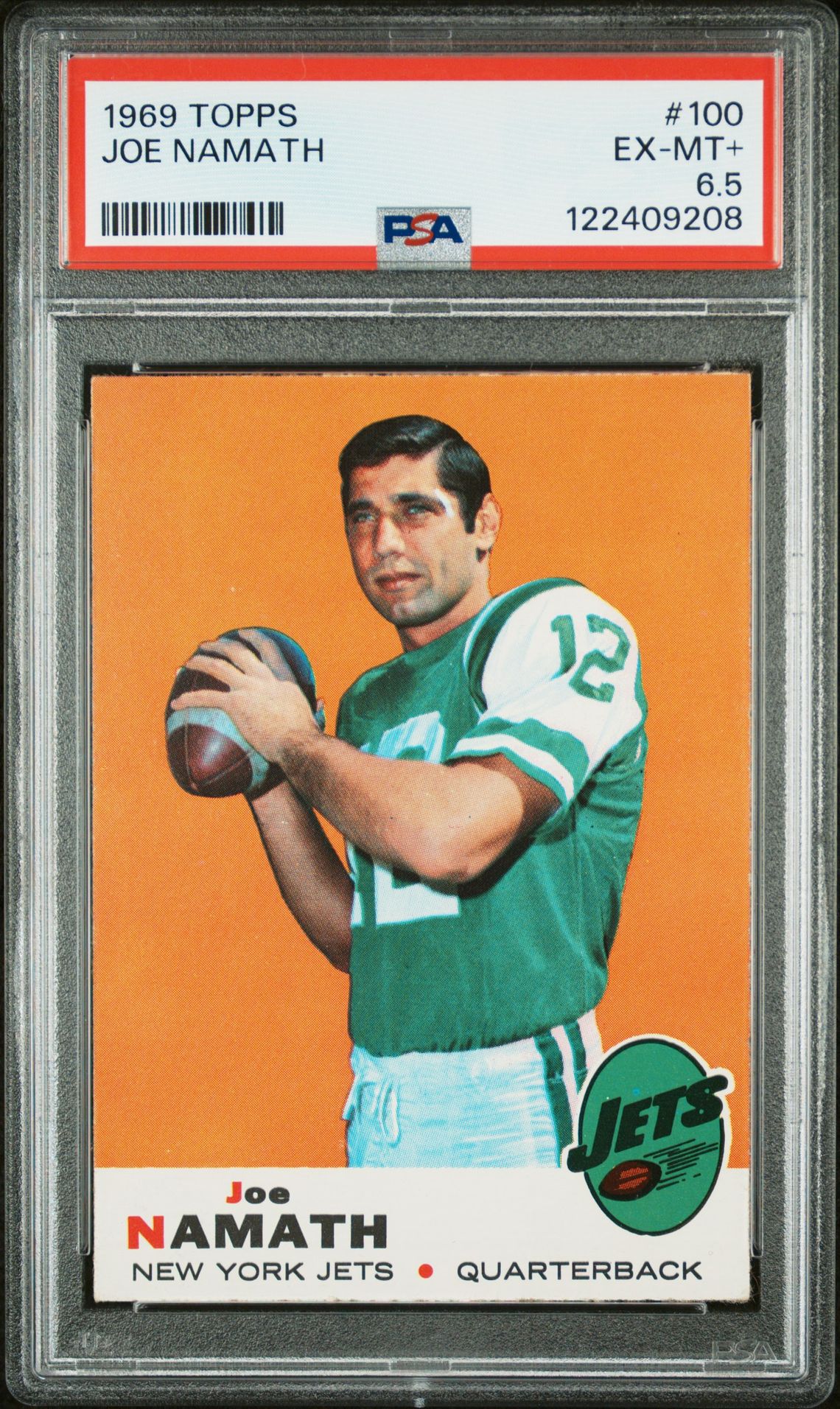 1969 Topps Joe Namath #100 Ex-Mt+ 6.5 front