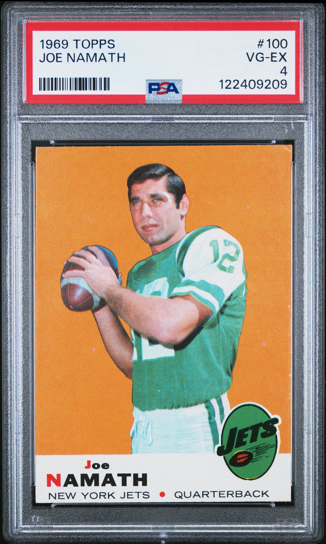 1969 Topps Joe Namath #100 Vg-Ex 4 front