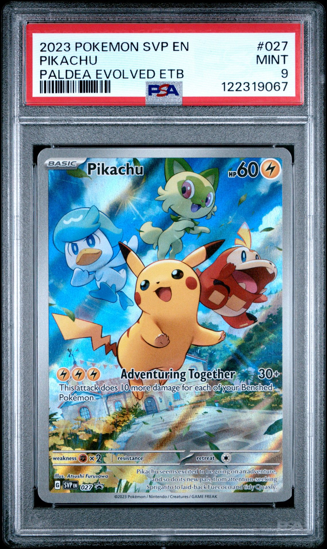 2023 Pokemon Svp En-Sv Black Star Promo Pikachu #027 (Paldea Evolved Etb) Mint 9 front