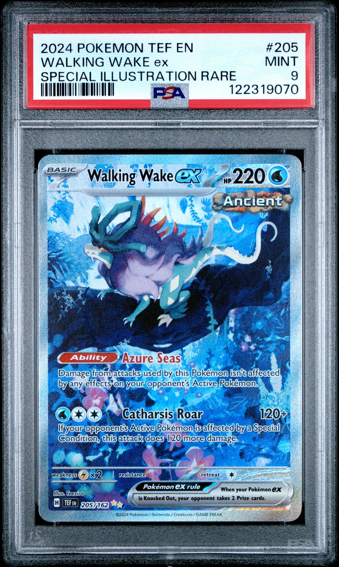 2024 Pokemon Tef En-Temporal Forces Walking Wake Ex #205 (Special Illustration Rare) Mint 9 front