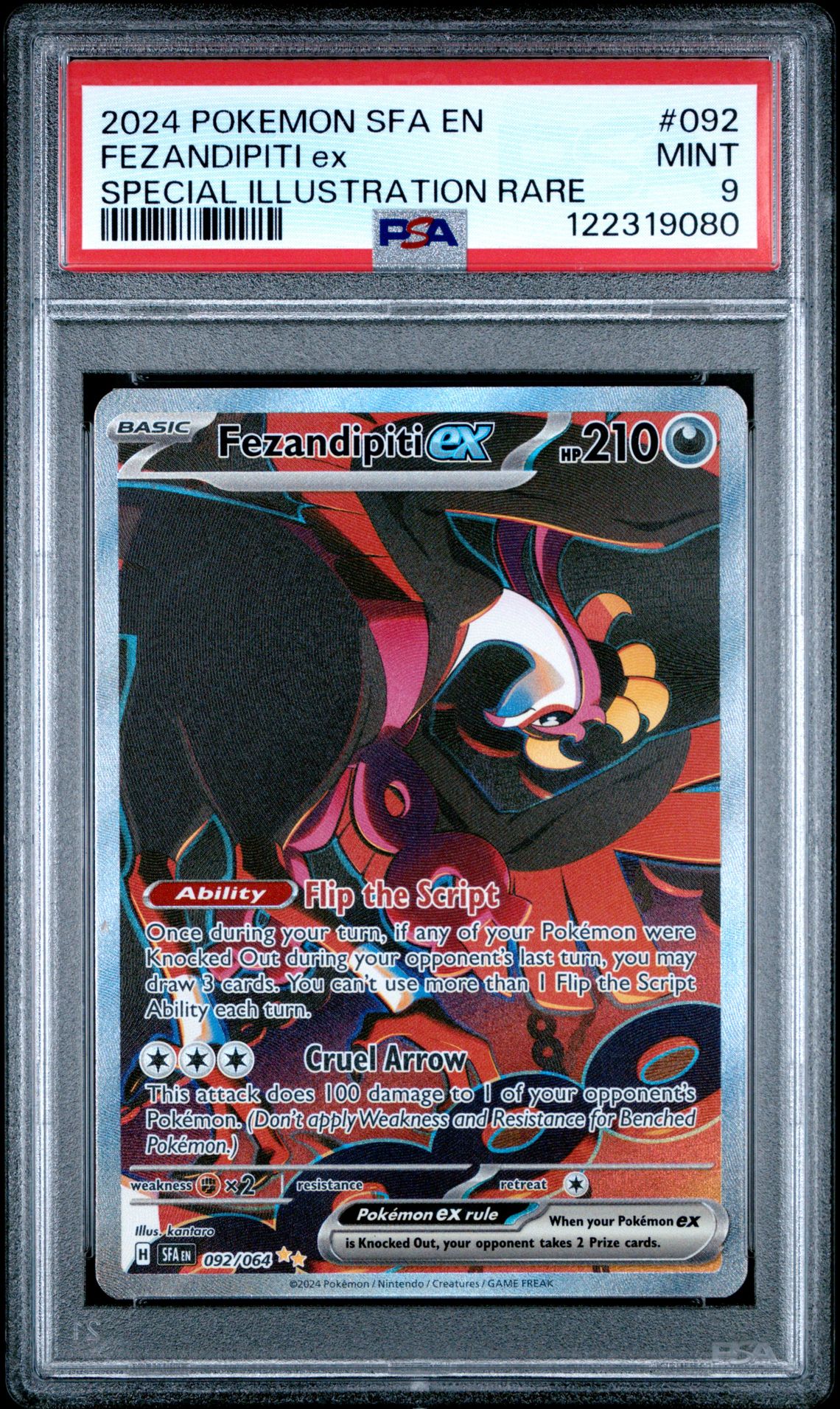 2024 Pokemon Sfa En-Shrouded Fable Fezandipiti Ex #092 (Special Illustration Rare) Mint 9 front