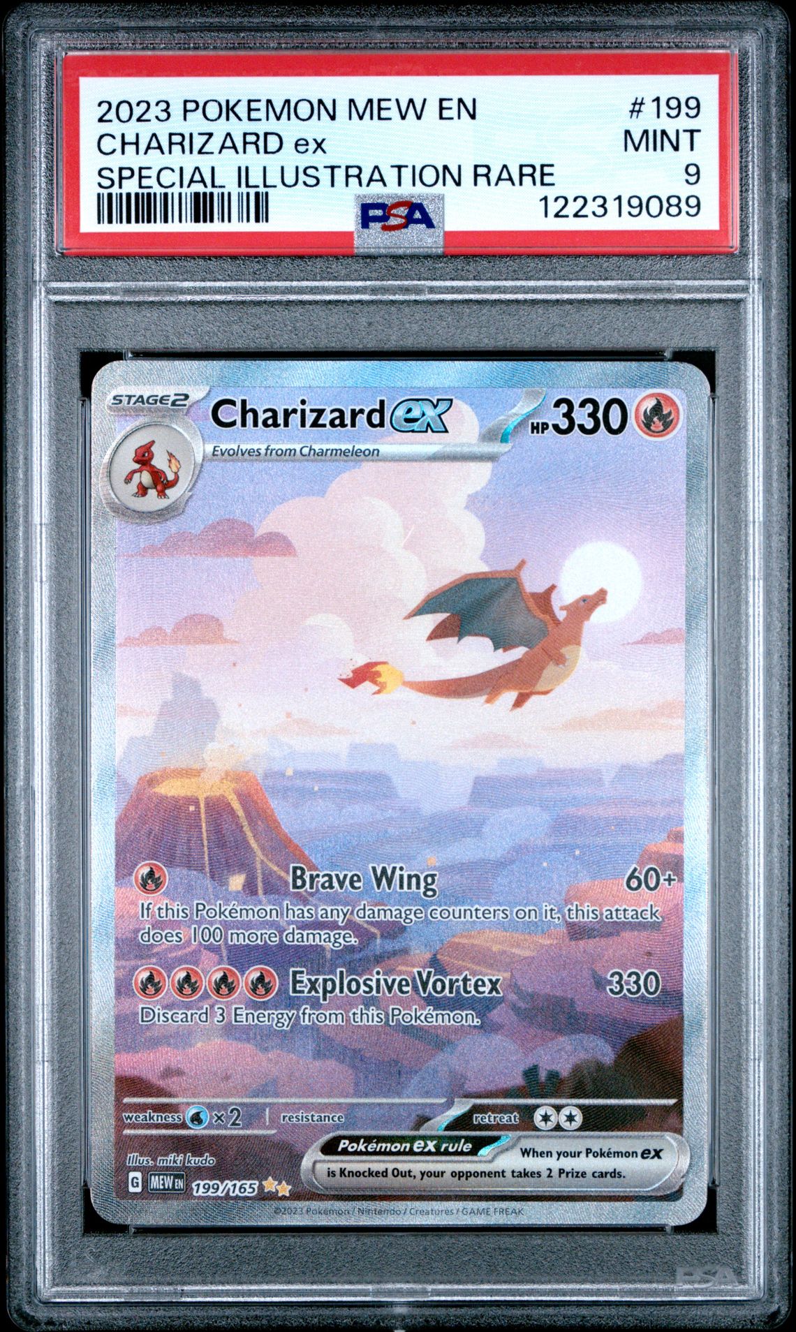 2023 Pokemon Mew En-151 Charizard Ex #199 (Special Illustration Rare) Mint 9 front