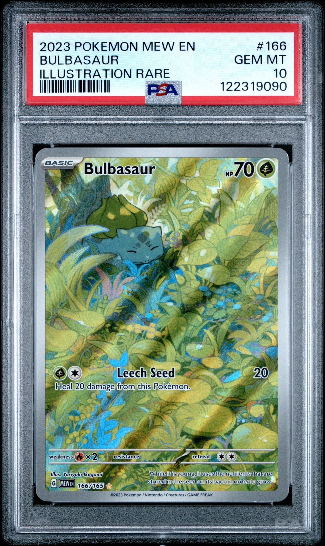 2023 Pokemon Mew En-151 Bulbasaur #166 (Illustration Rare) Gem Mt 10 front