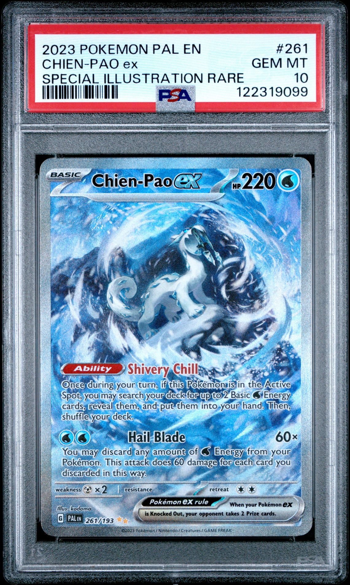 2023 Pokemon Pal En-Paldea Evolved Chien-Pao Ex #261 (Special Illustration Rare) Gem Mt 10 front