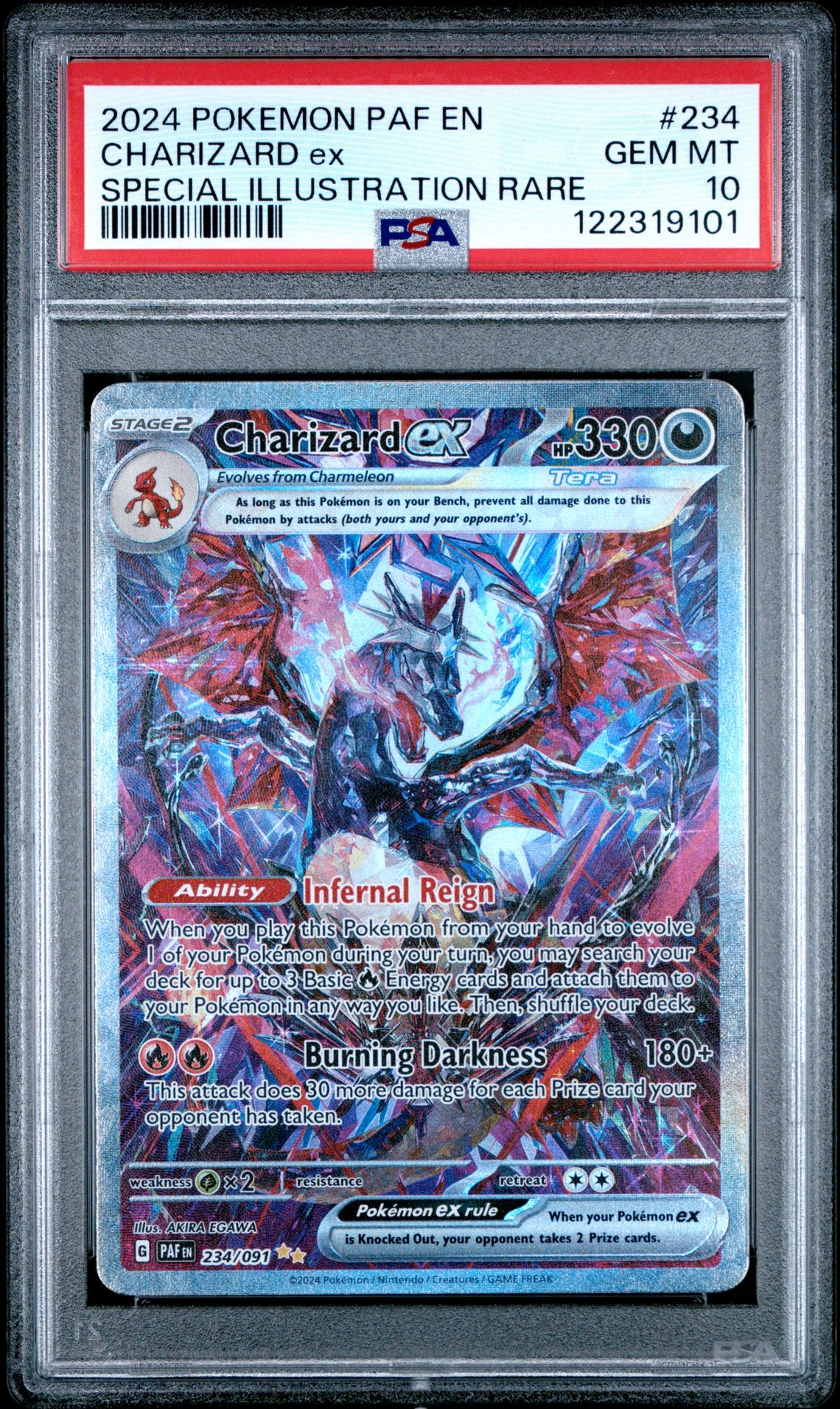 2024 Pokemon Paf En-Paldean Fates Charizard Ex #234 (Special Illustration Rare) Gem Mt 10 front