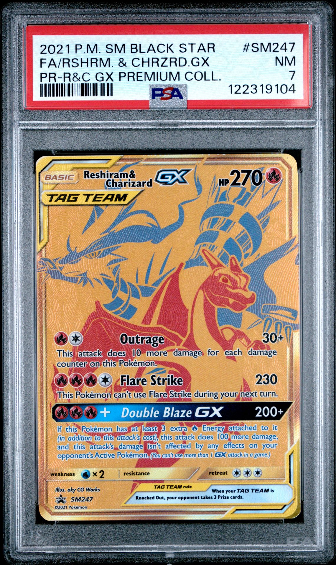 2021 Pokemon Sm Black Star Promo Fa/Rshrm. & Chrzrd.gx #Sm247 (Pr-R&C Gx Premium Coll.) Nm 7 front